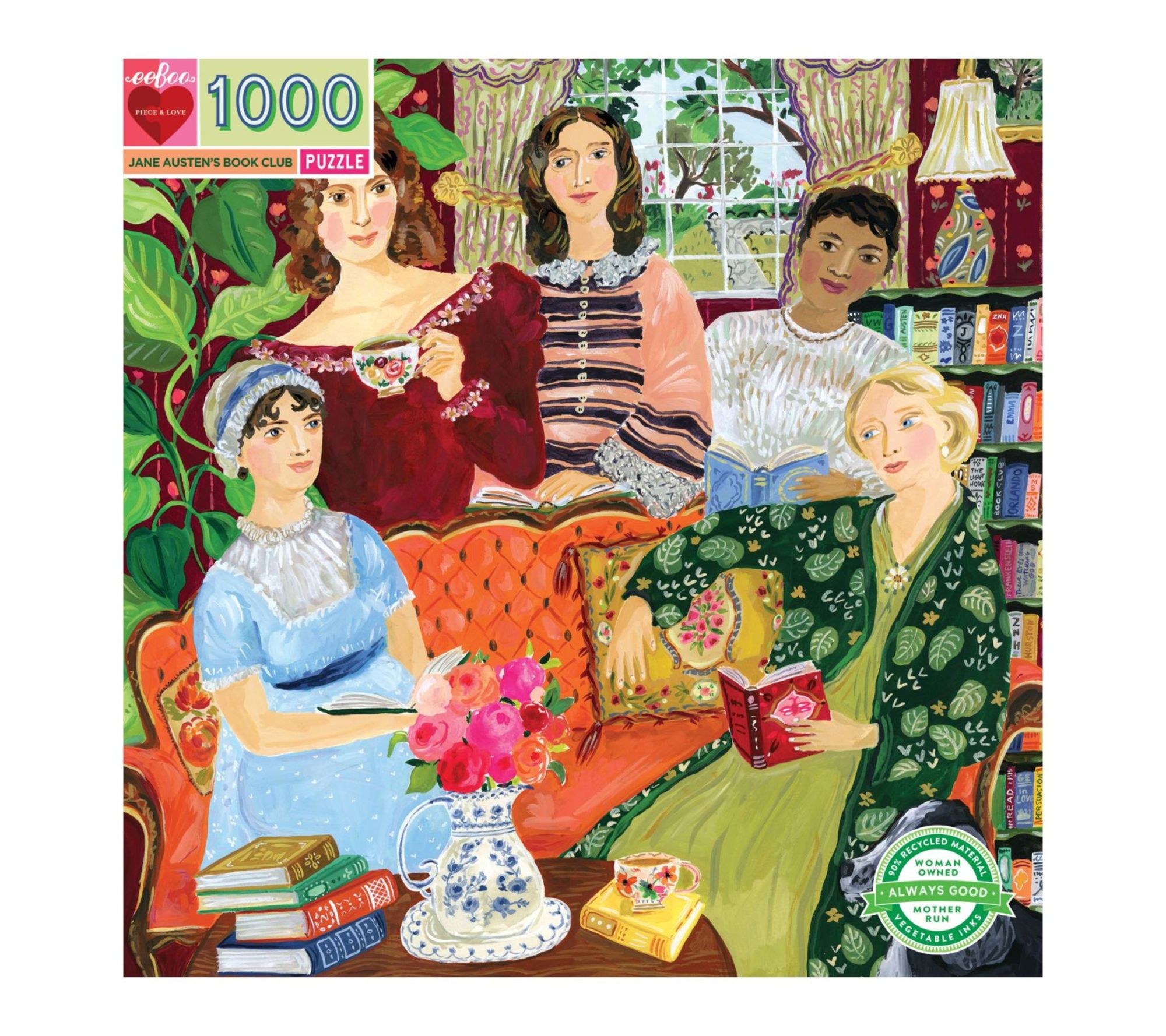 eeBoo Piece and Love Jane Austen's Book Club 1000 Piece Puzzle