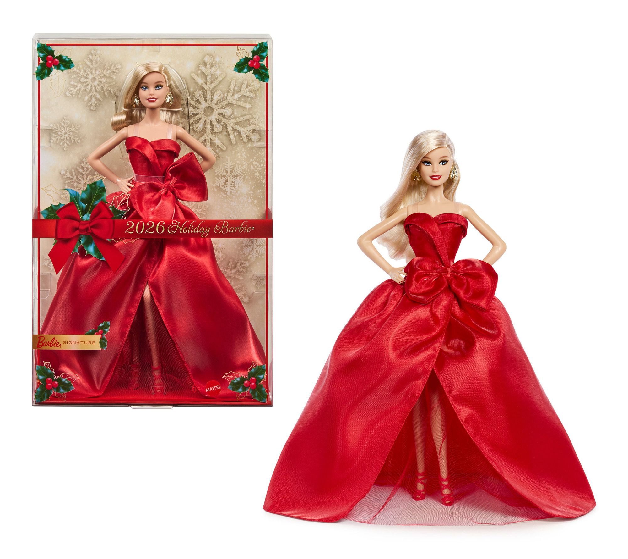 2026 Holiday Barbie w/Festive Red Dress By Mattel