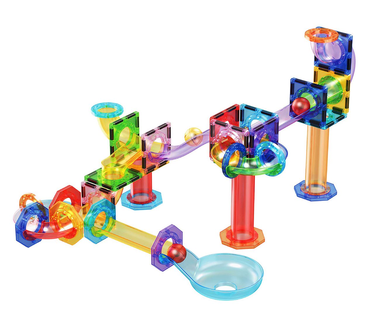 PicassoTiles 60pc Marble Run Building Block Connecting Set