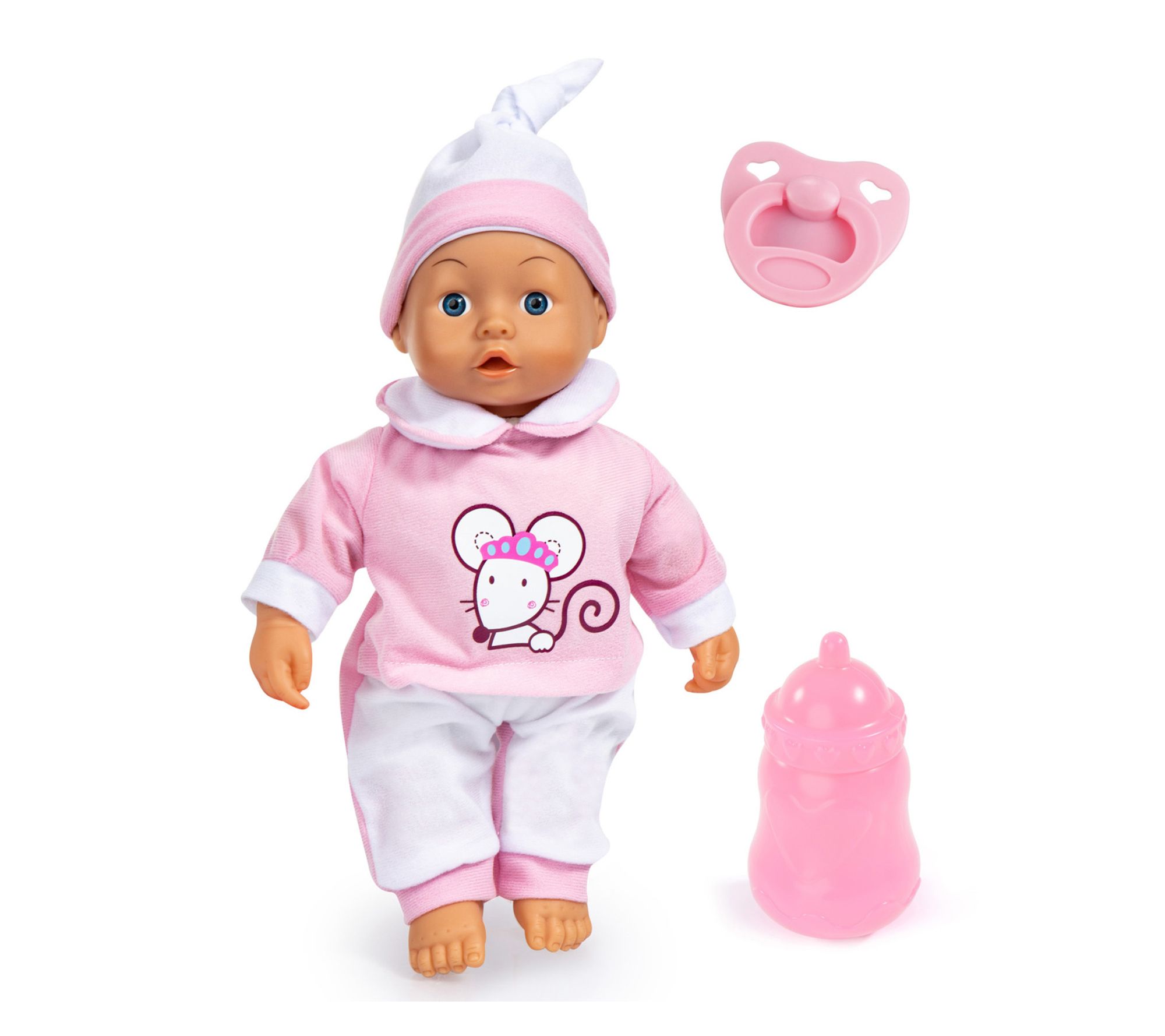 Bayer Design 14in Pink Mouse Interactive Baby Doll
