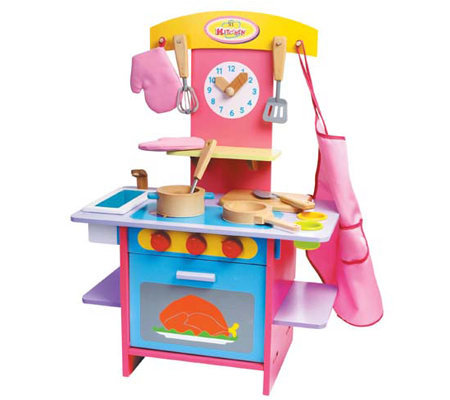 Deluxe Wooden Kitchen Playset — QVC.com