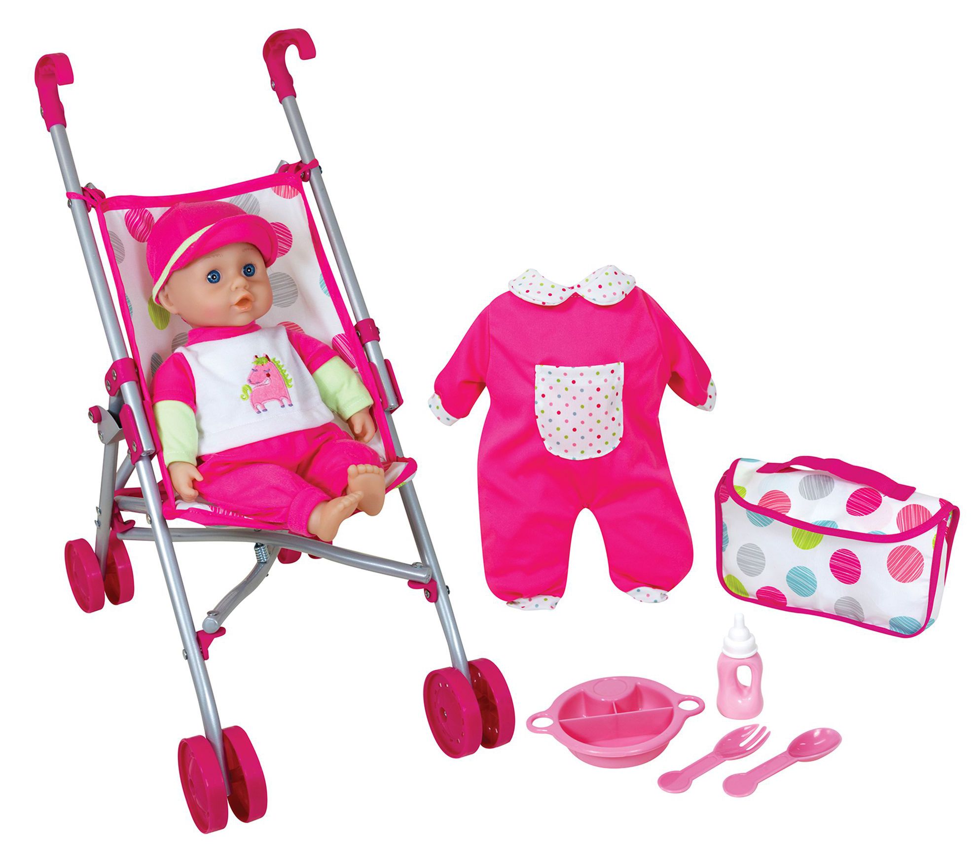 doll with stroller set