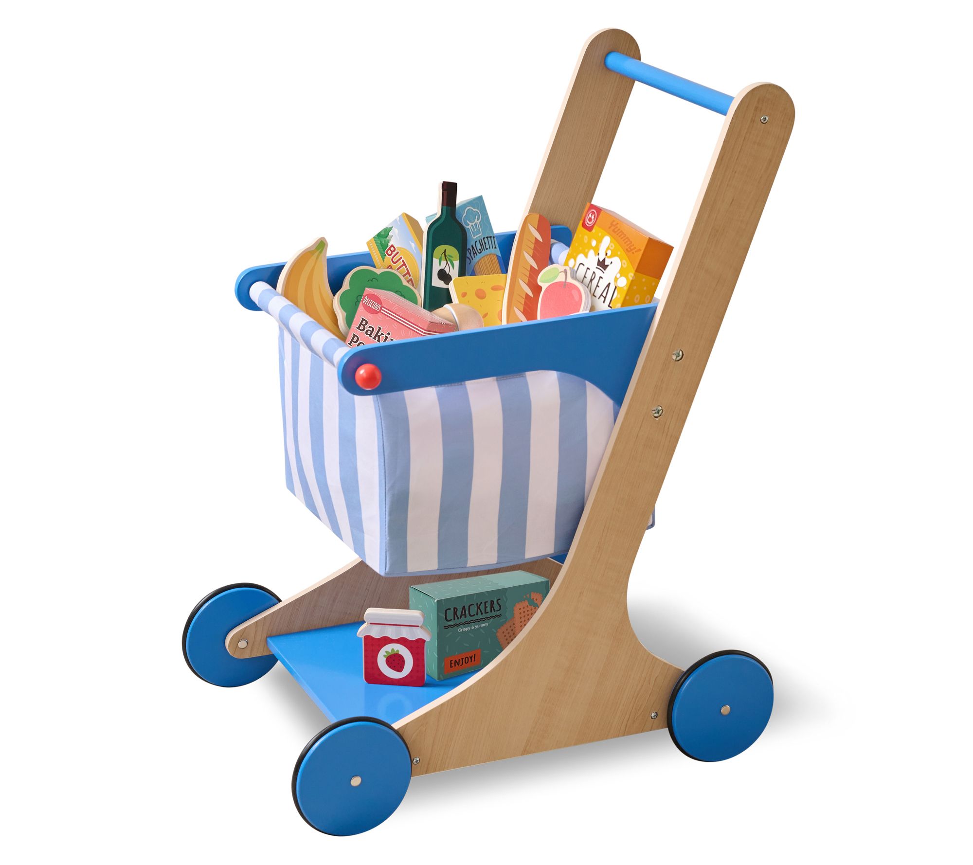 Teamson Kids Little Helper Mr. Fresh Wooden Shopping Cart