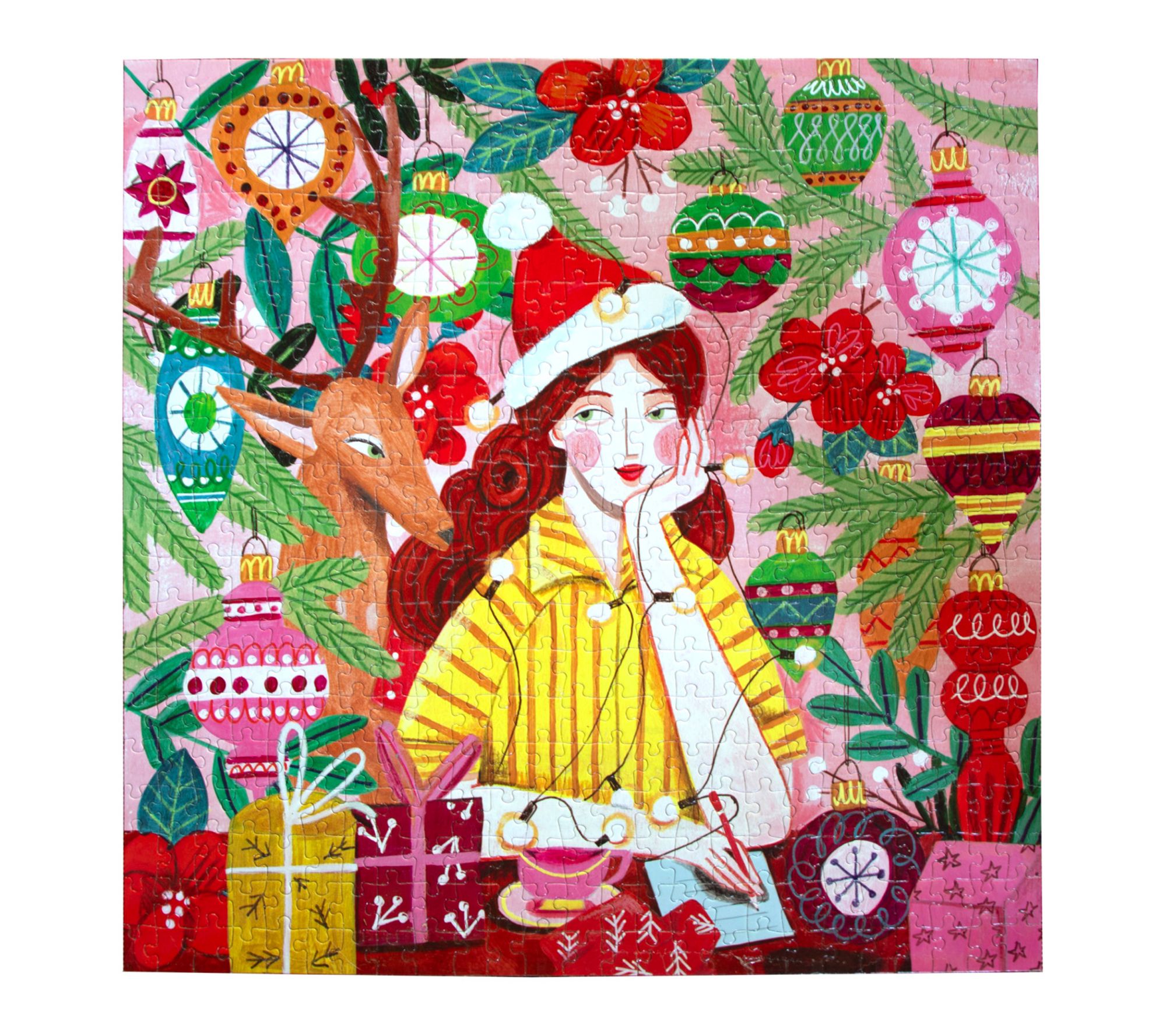 eeBoo Piece & Love Ms. Santa's Reindeer 500 Piece Puzzle