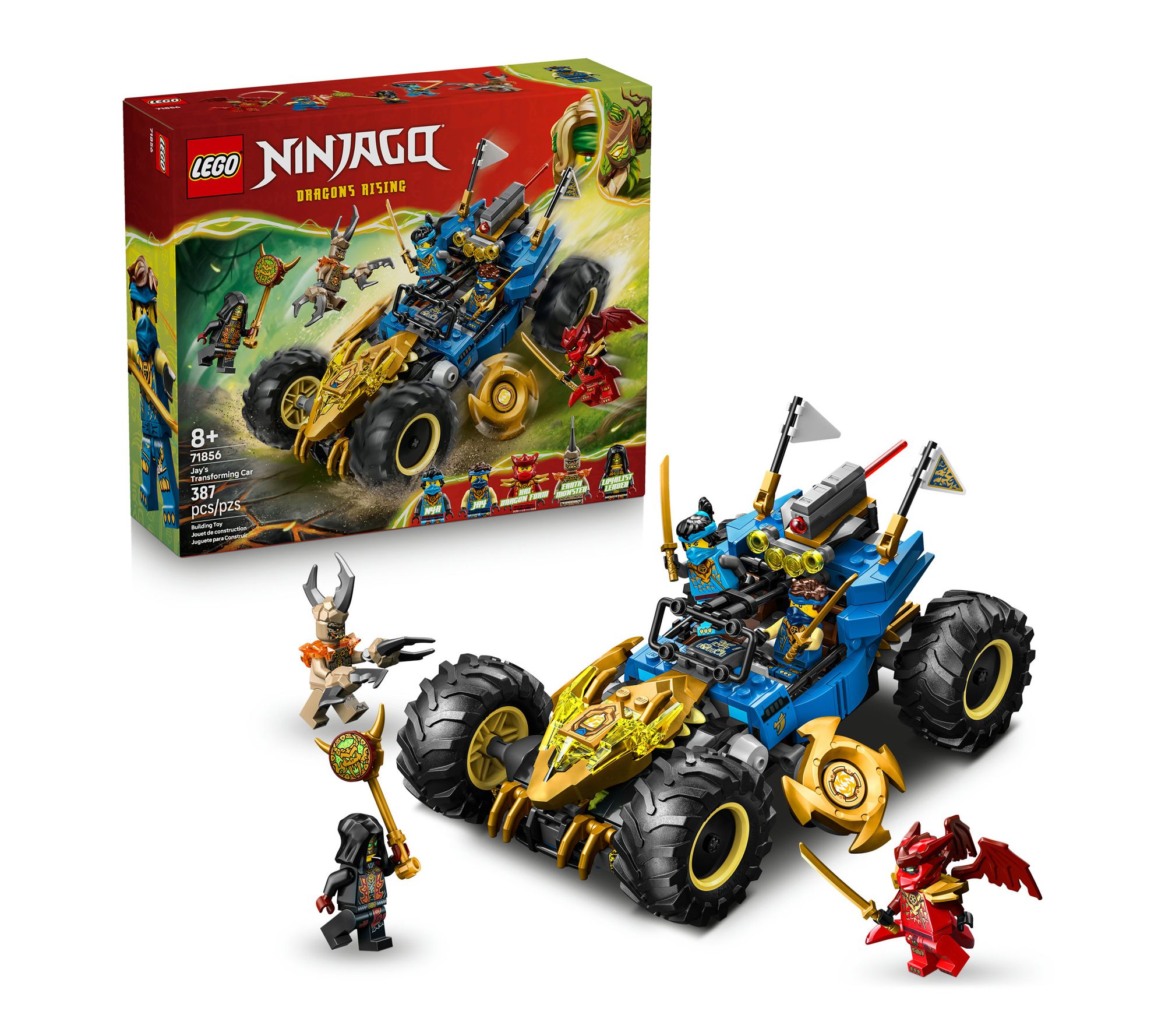 LEGO NINJAGO Jay's Transforming Car Racing Toy71856 - QVC.com
