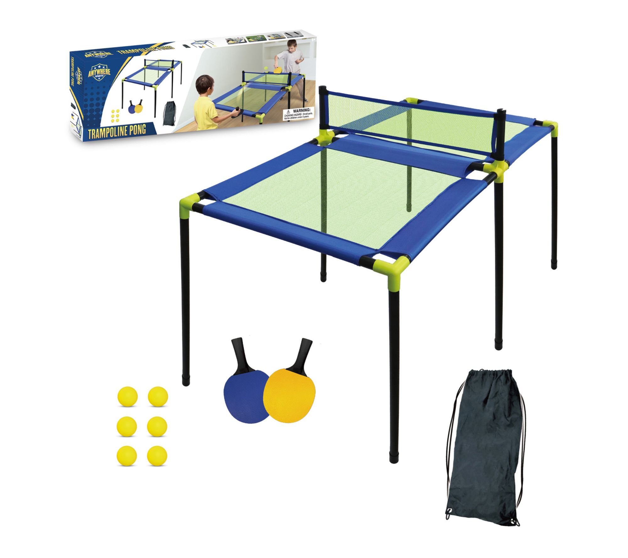 Anywhere Sports Portable Table Tennis Trampoline Pong Game Set