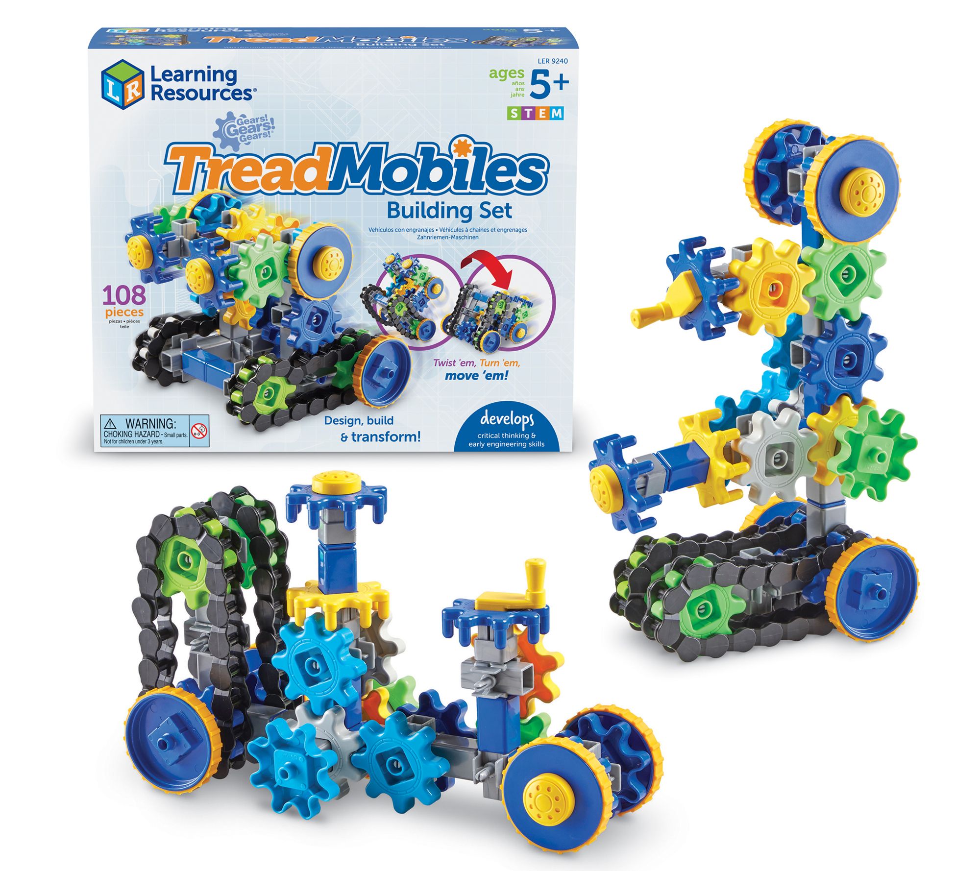 Learning Resources Gears! Treadmobiles Building Set