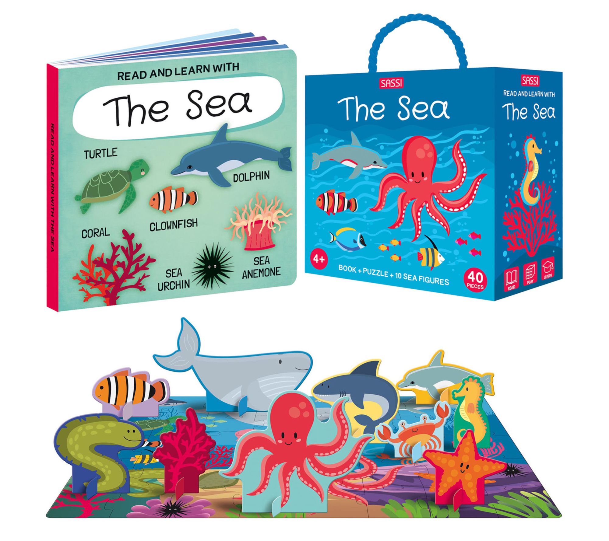 Sassi: Q-Box - The Sea - Read-Play-Learn Underwater Set Puzzle