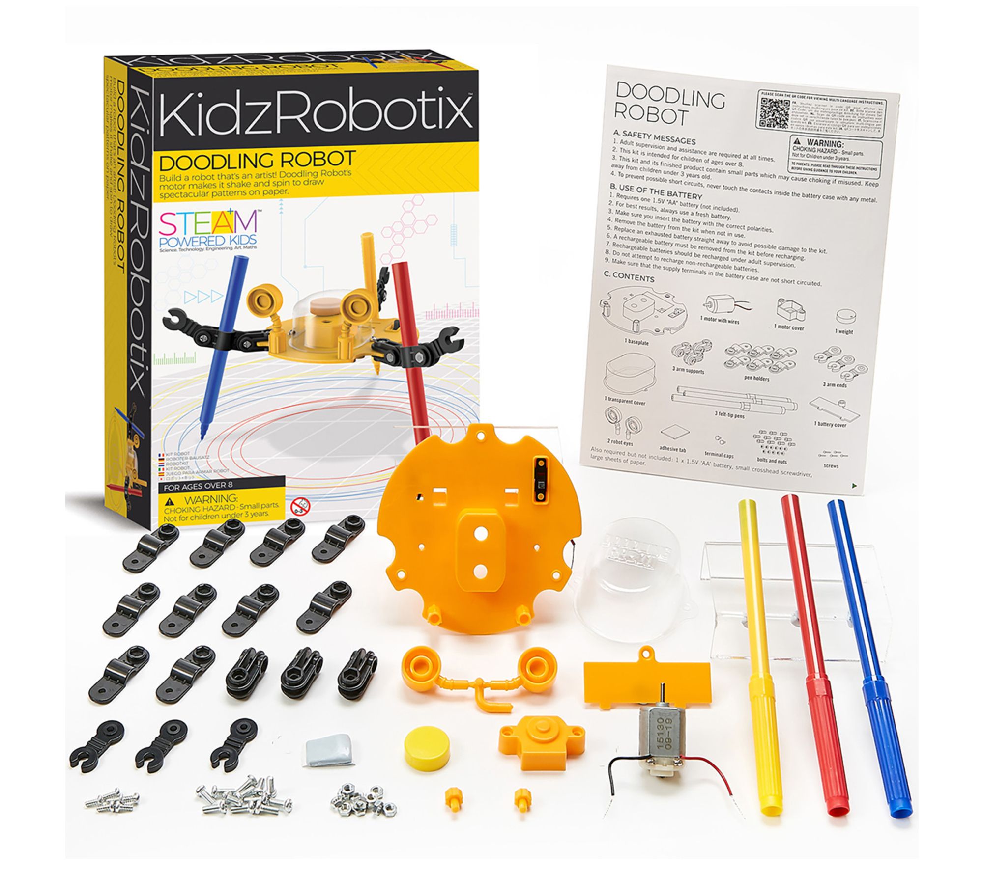 4M KidzRobotix Doodling Robot DIY Kit, Build ARobot That