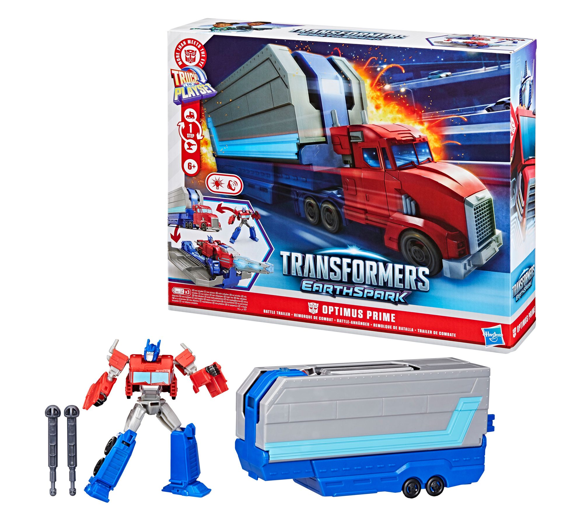 Hasbro Transformers Earth Spark Optimus Prime Battle Trailer