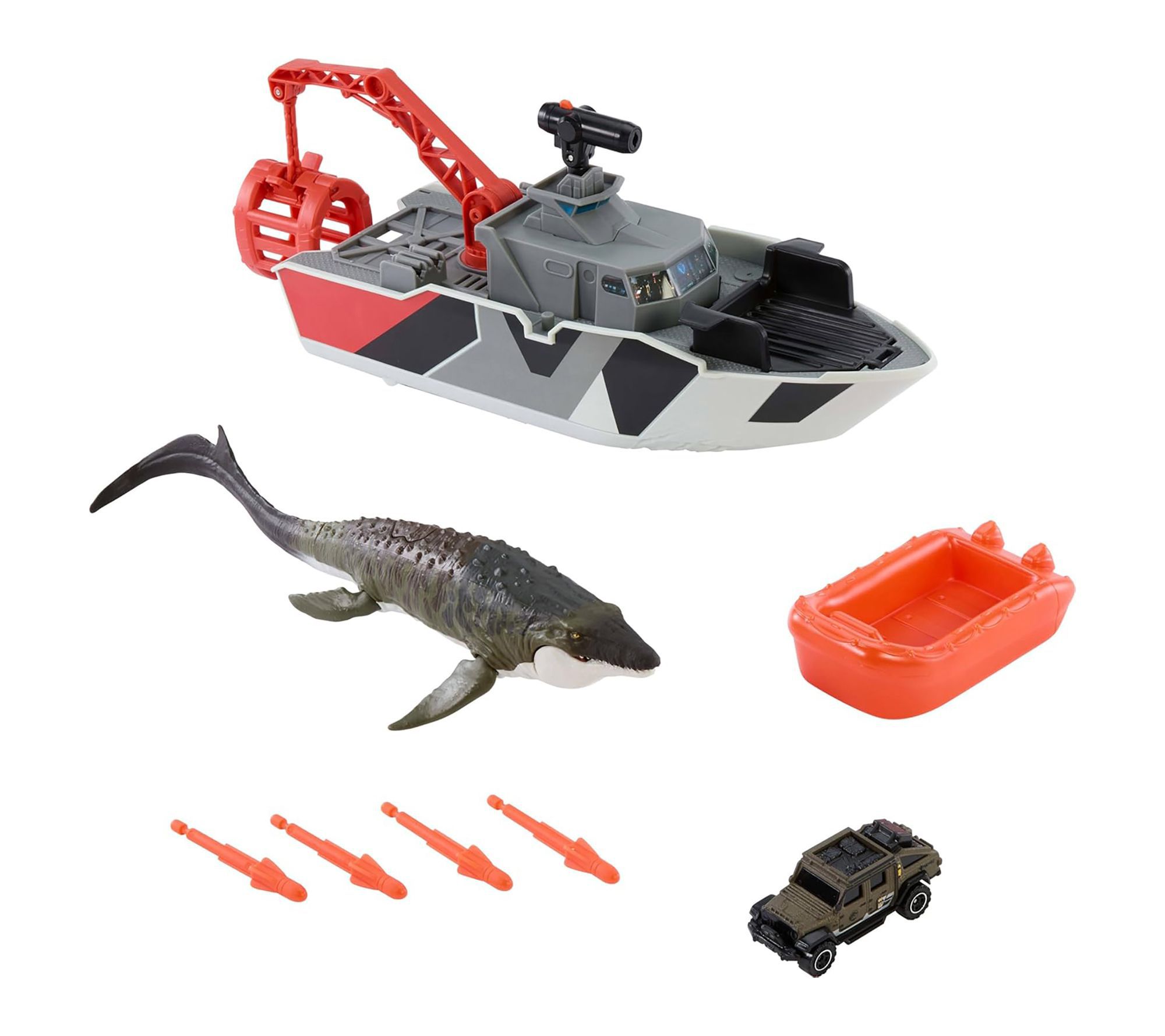 Mattel Matchbox Jurassic World Rescue Action Boat Playset