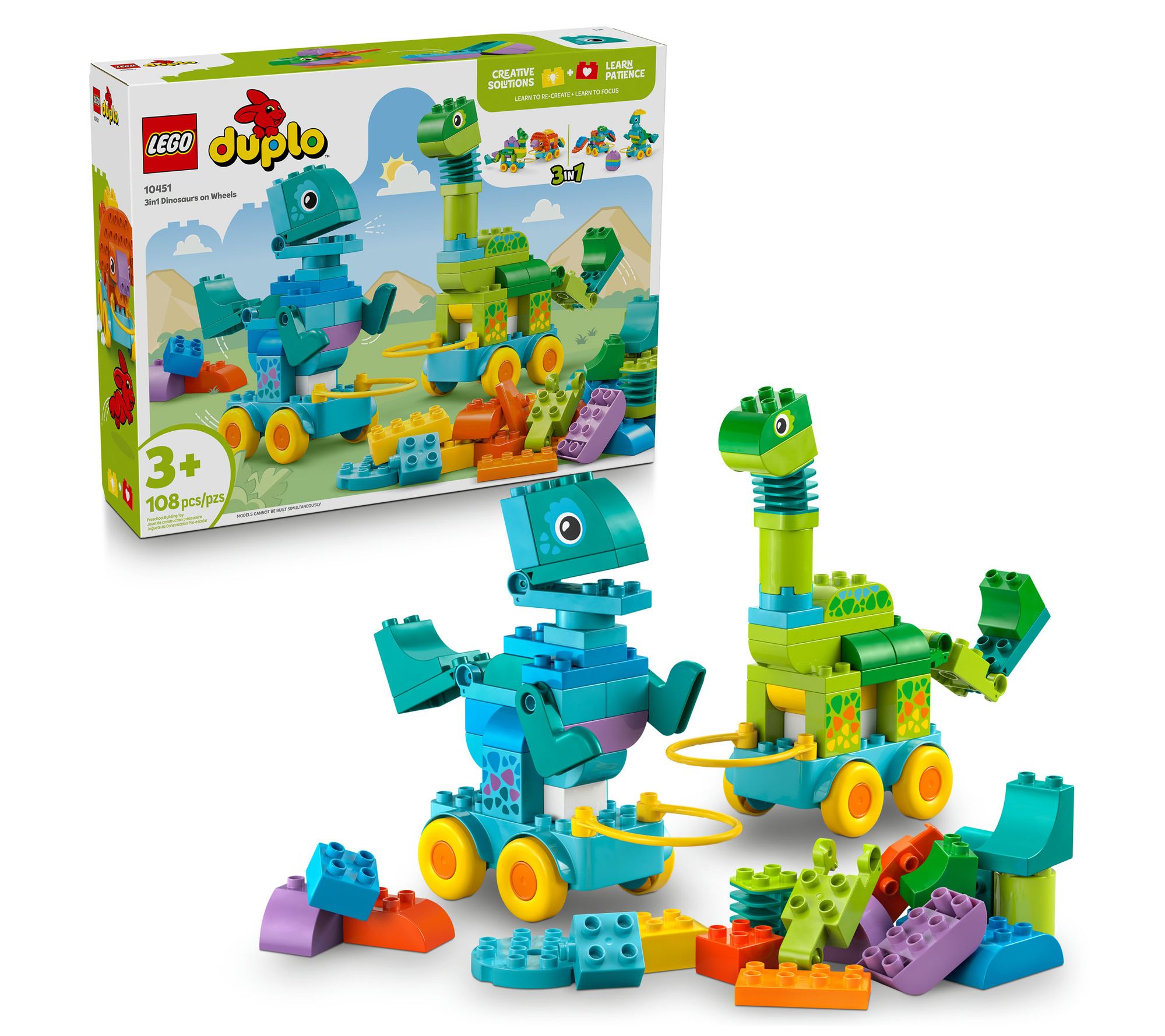  LEGO DUPLO Town 3in1 Dinosaurs on Wheels Learn-Through-Play To