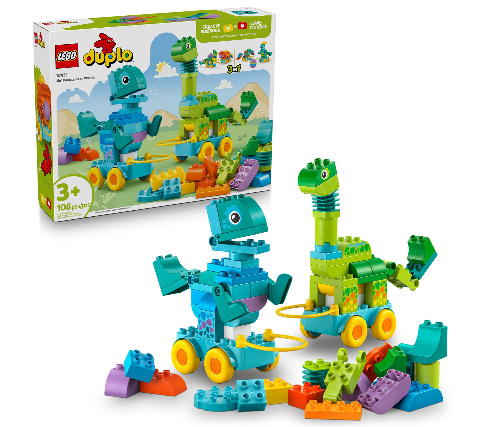 LEGO DUPLO Town 3in1 Dinosaurs on Wheels Learn-Through-Play To