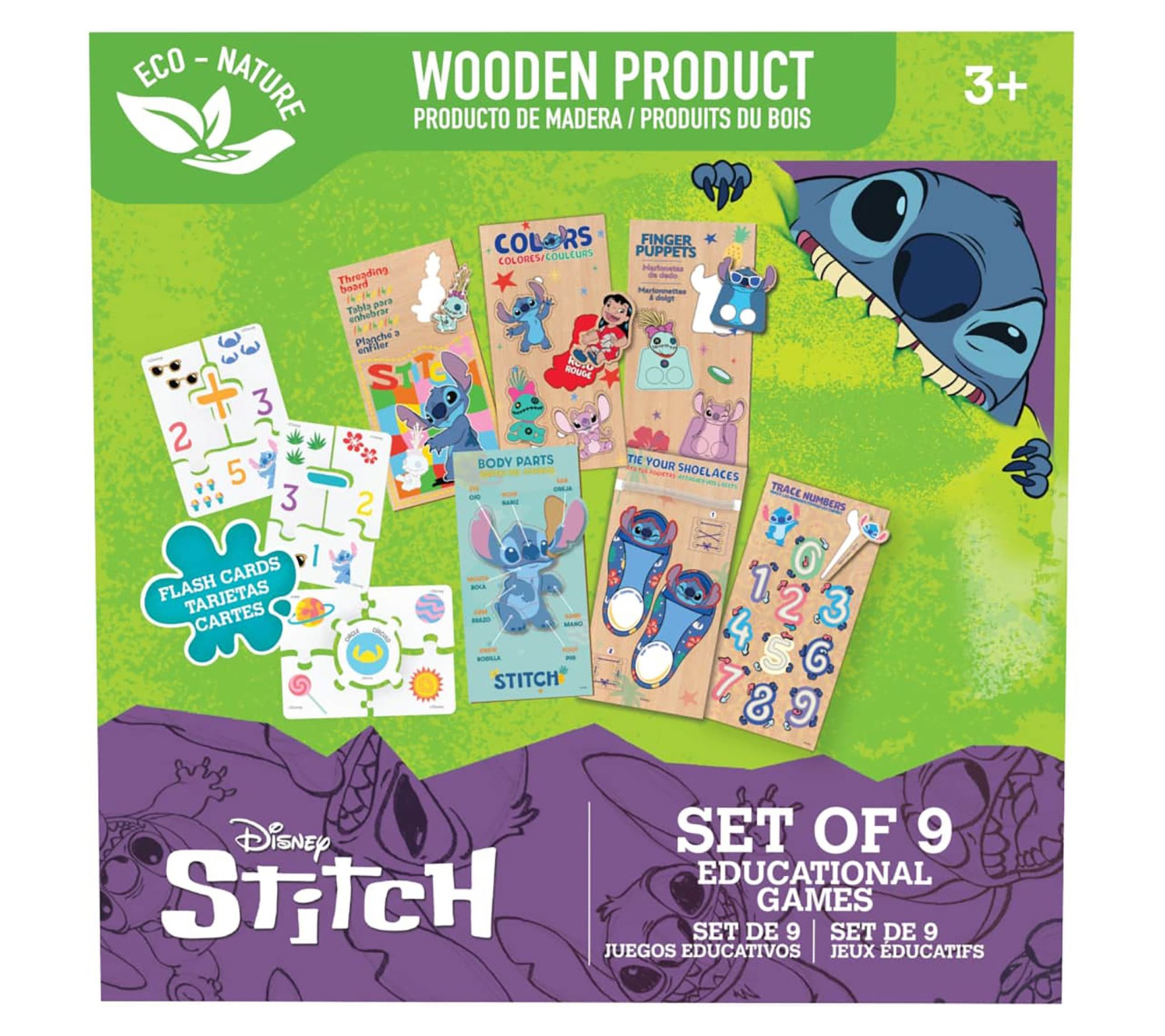 Disney: Stitch Educational Games - Set Of 9 - Wooden Puzzles