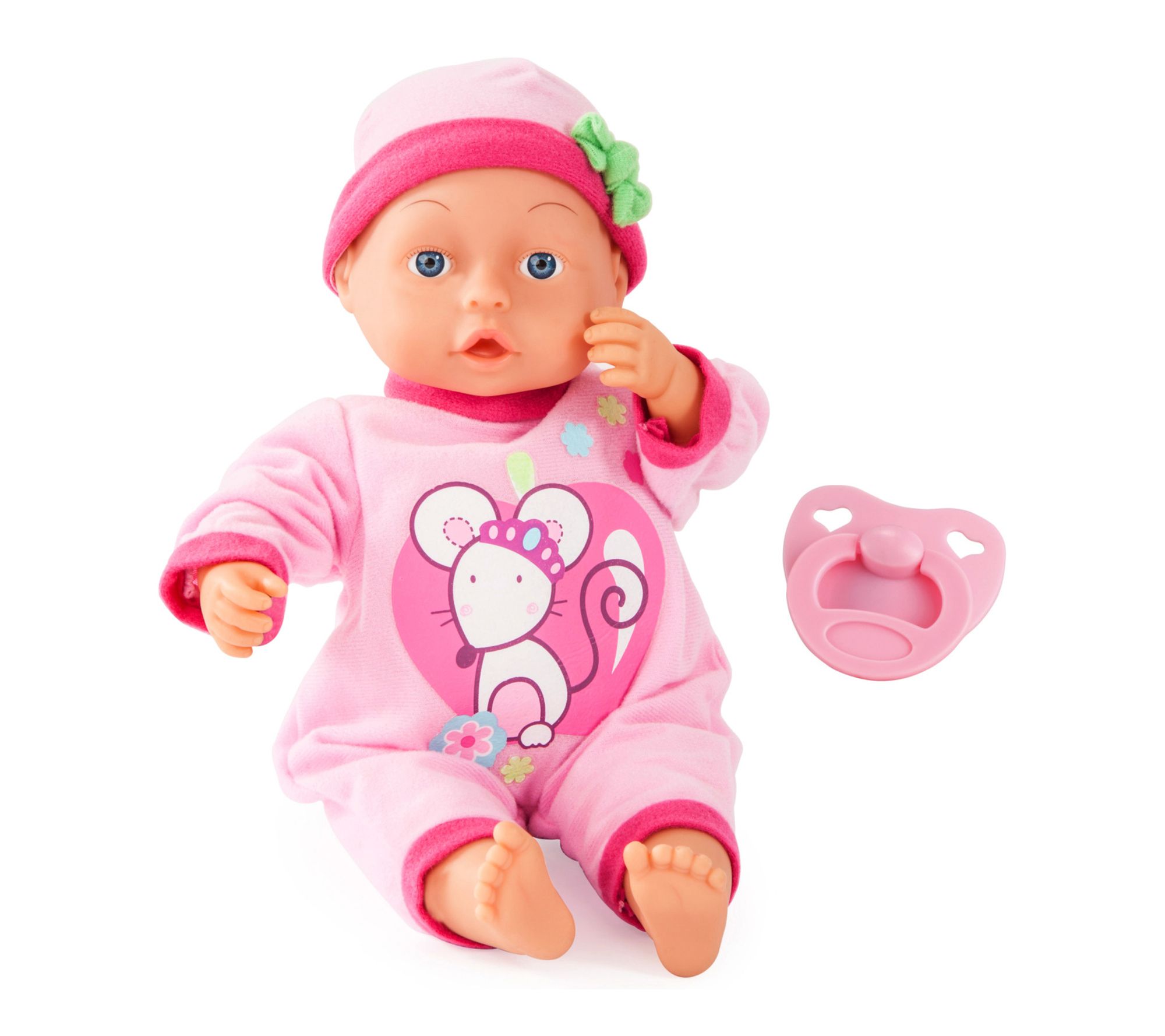 Bayer Design First Words 13in Pink Mouse Baby Doll