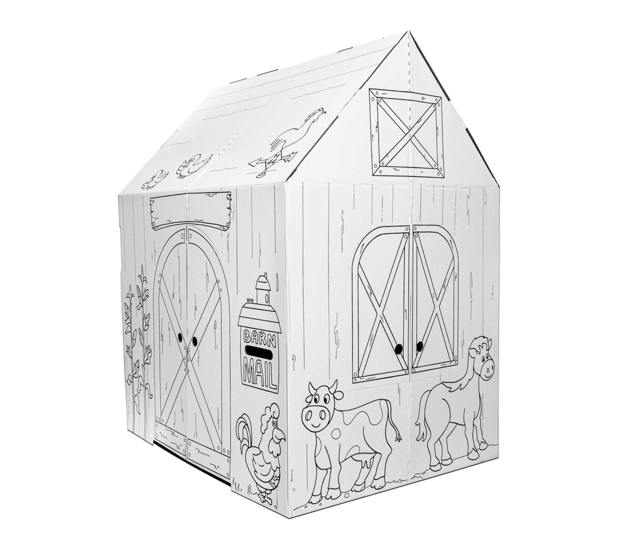 Easy Playhouse Decorate The Cardboard Fort Barn