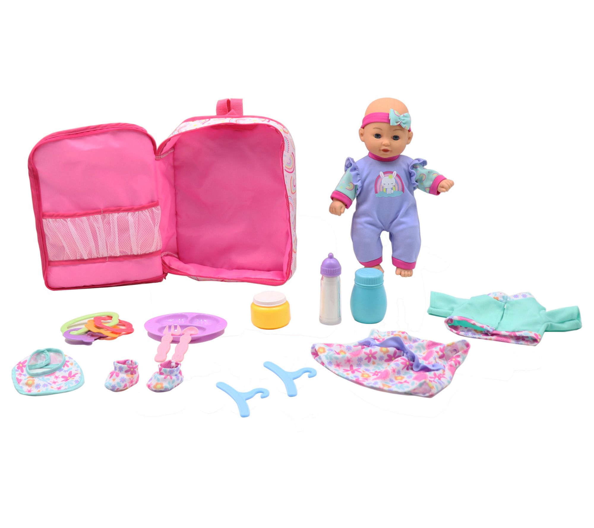 Dream Collection: Deluxe 12" Baby Doll & Backpack Wardrobe Set