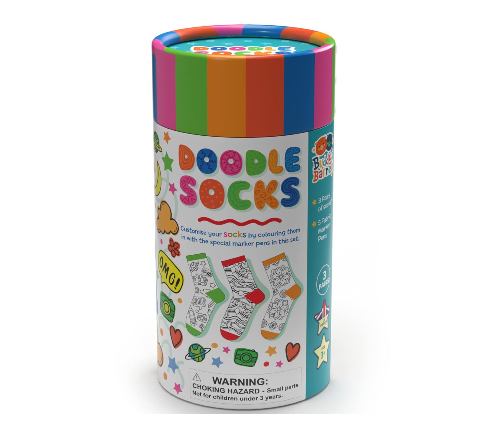 Buddy & Barney: Doodle Socks - DIY Color Your Own Craft Set