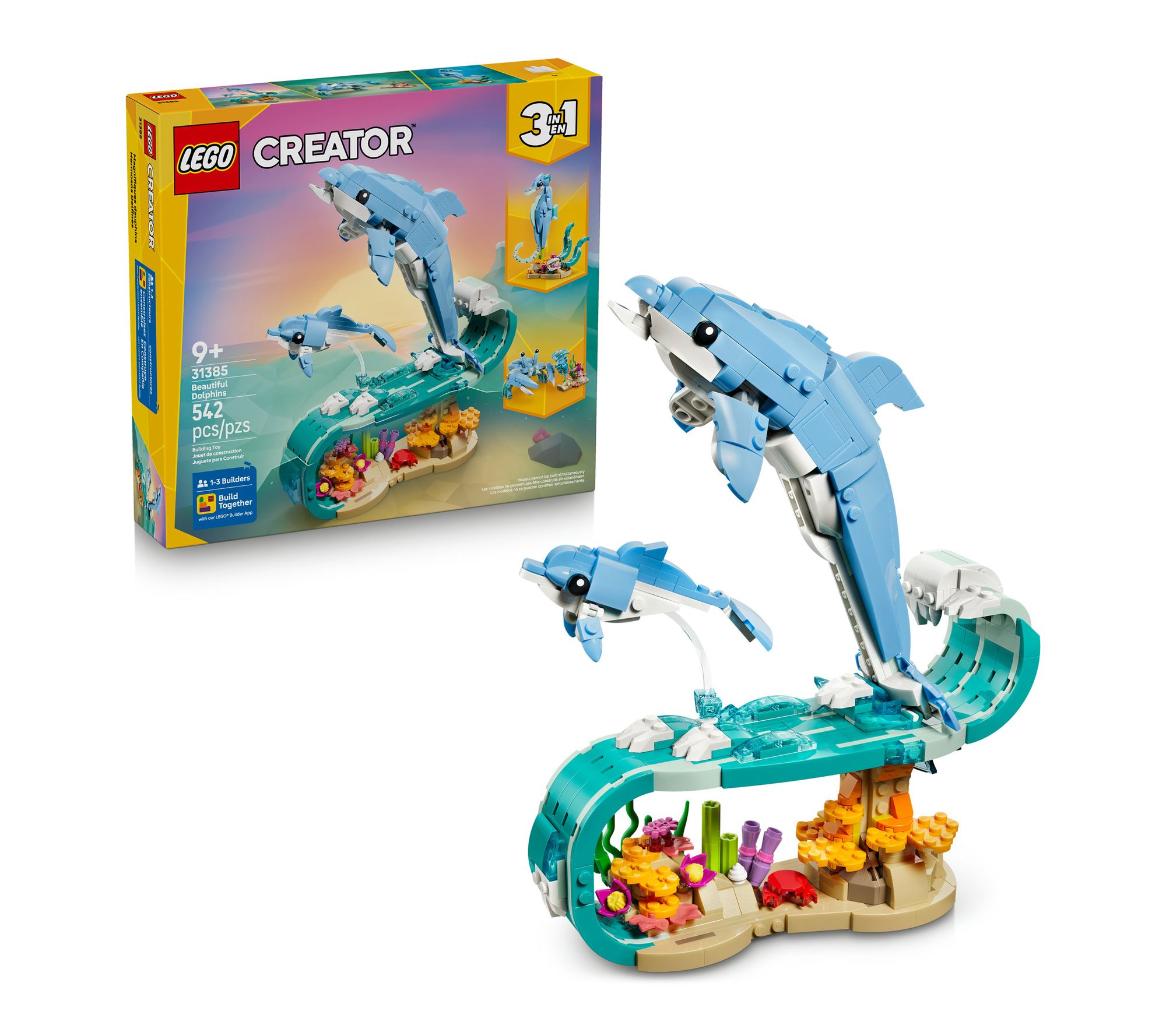 LEGO Creator 3 in 1 Sea Animals: Beautiful Dolphins 31385