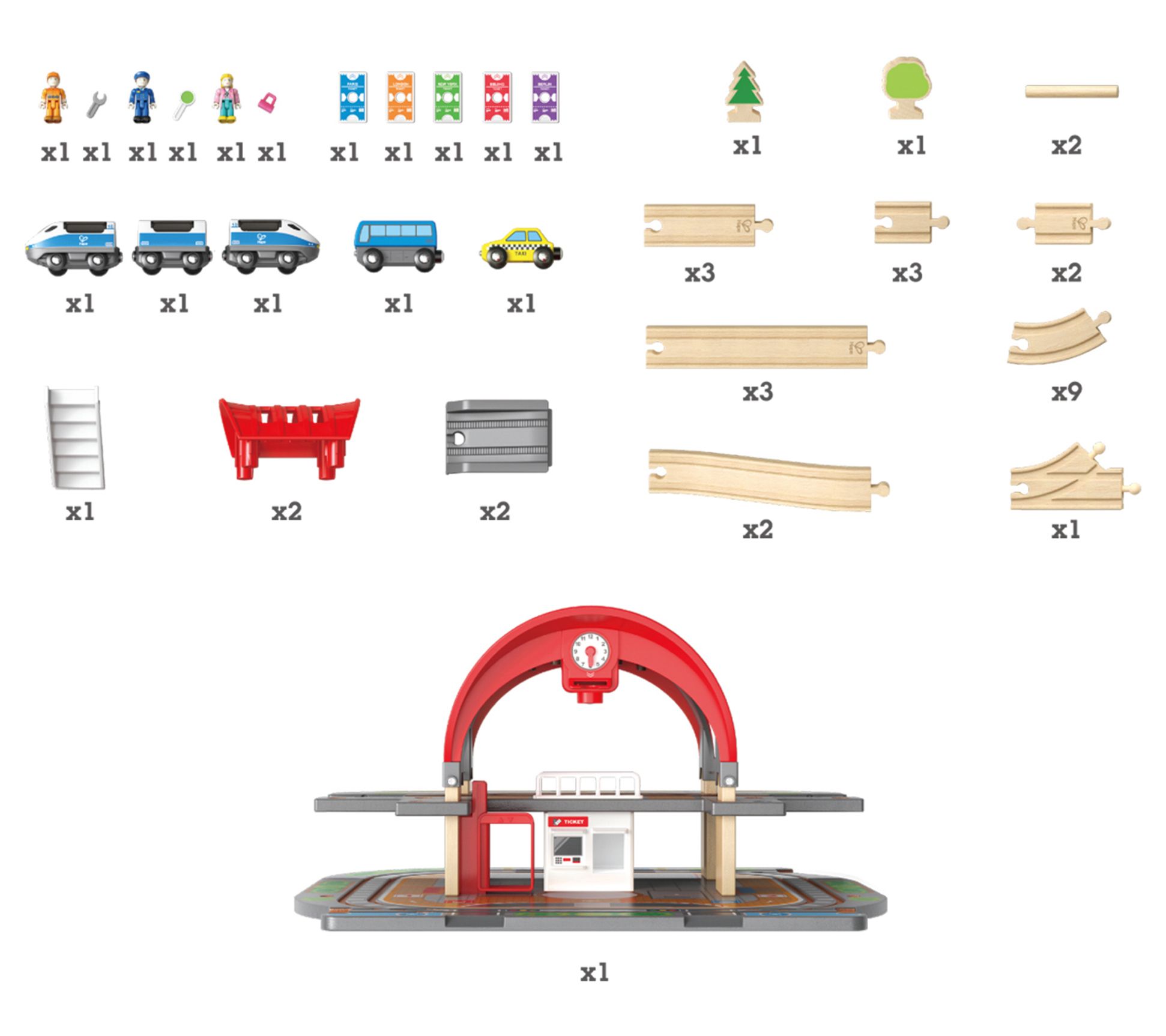 Hape Grand City Station Light & Sound - 49 Piec es
