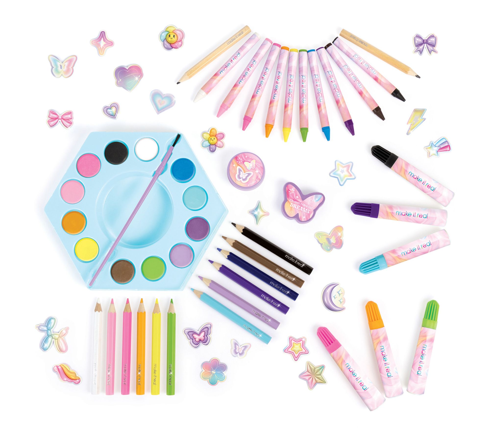 Make It Real Creative Heart Art Set 68pc Supplies Kit