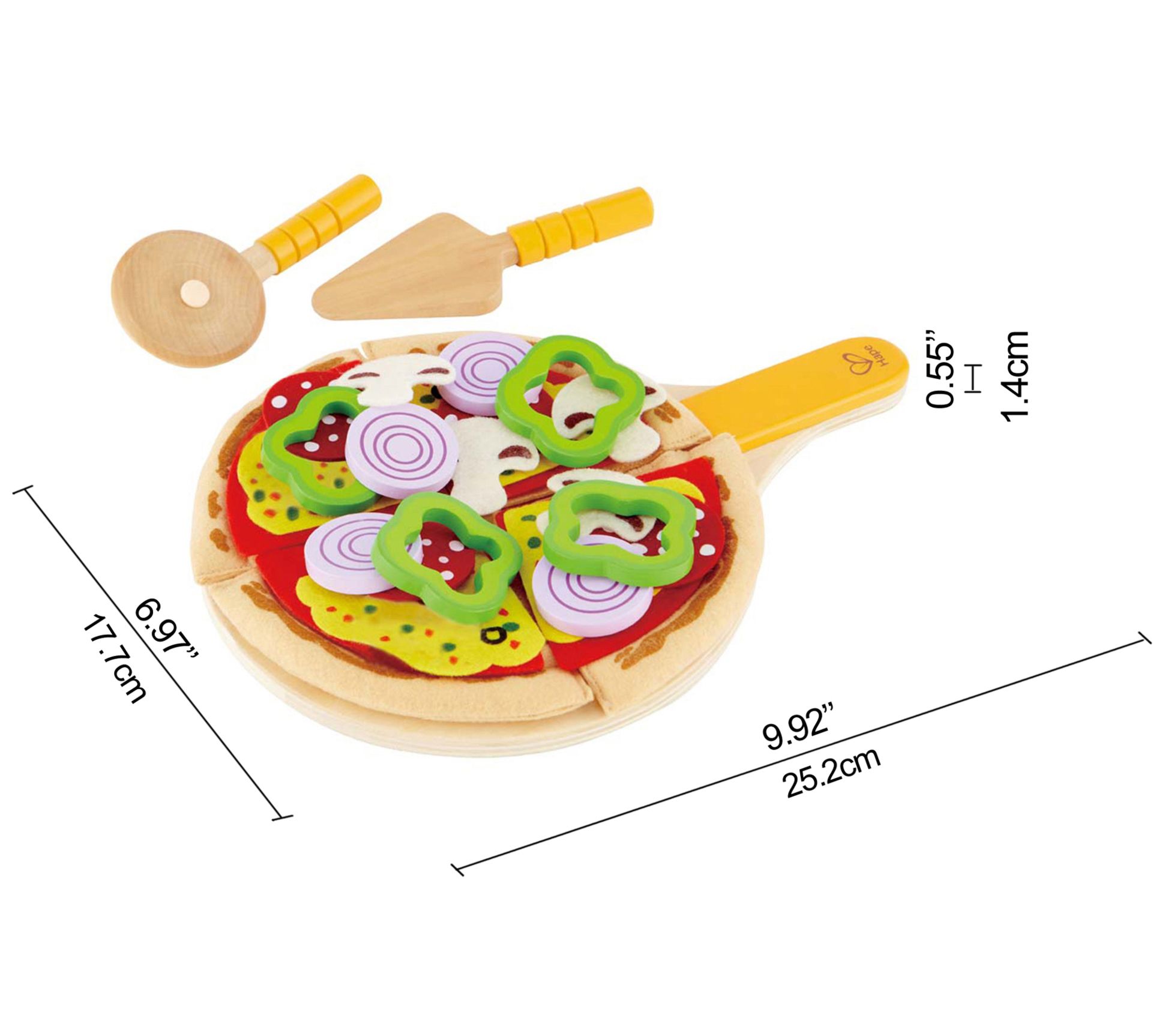 Wood Fire Pizza Oven with Felt Pizzas- pretend play food