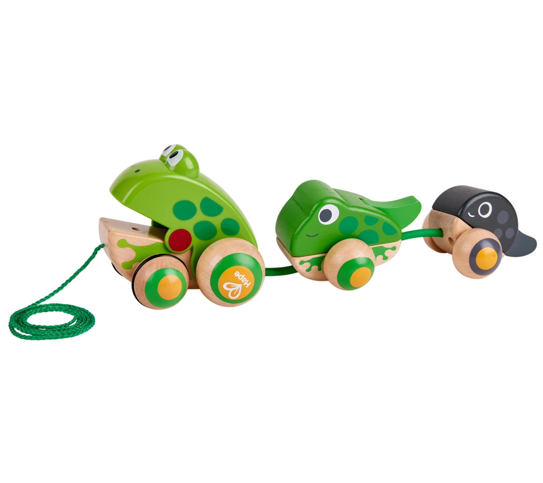 Hape Wooden Pull-Along Frog Family