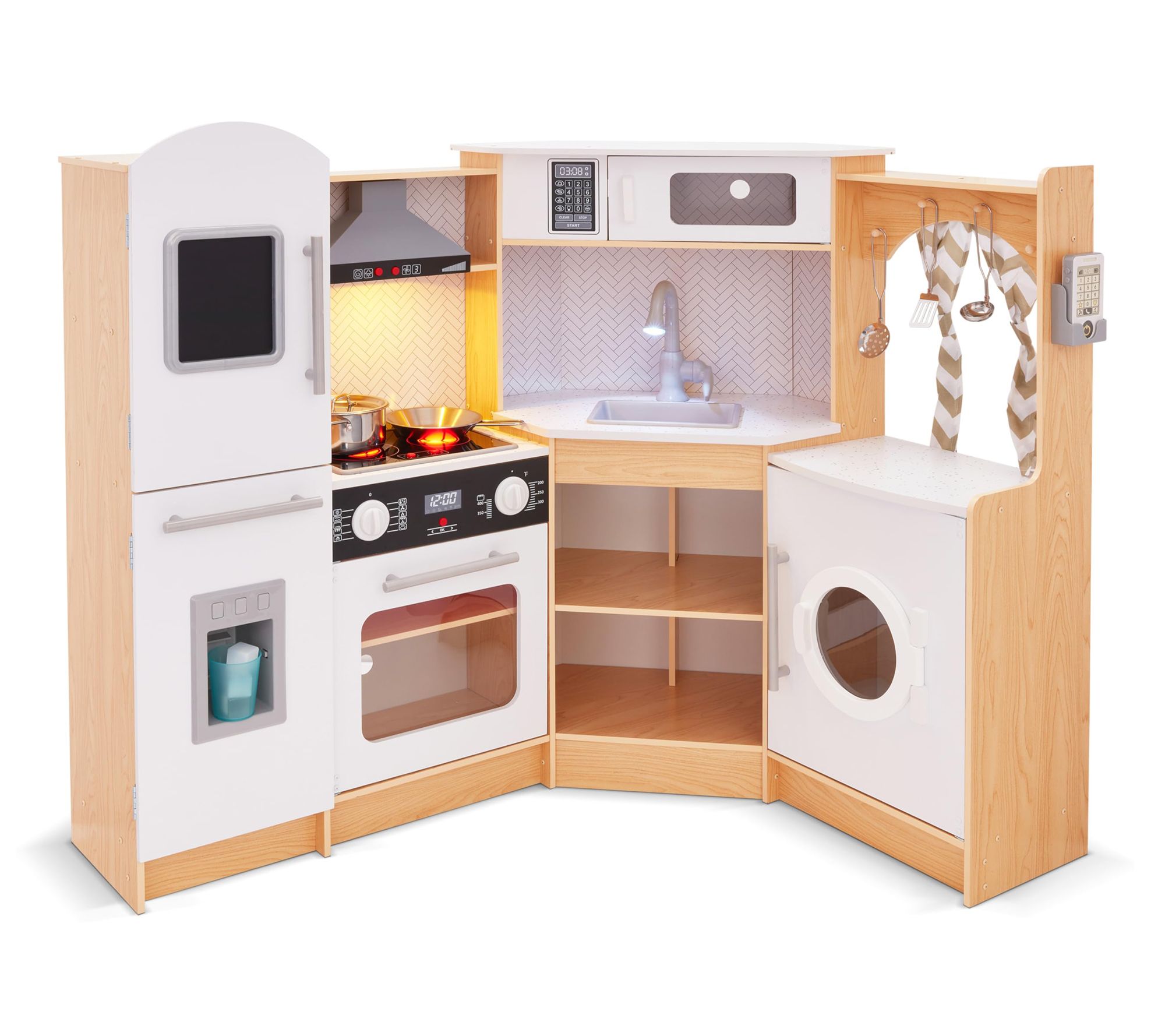 Lil' Jumbl Corner Kids Kitchen Wooden Pretend Playset