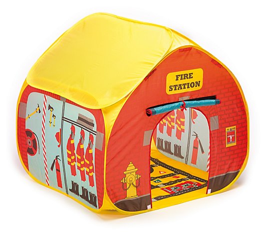 Fun2Give Pop it Up Firestation Tent with Street map Playmat