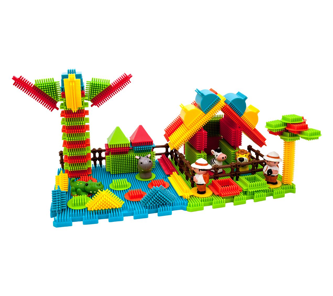 PicassoTiles 100pc Hedgehog Building Block Safari Theme Set