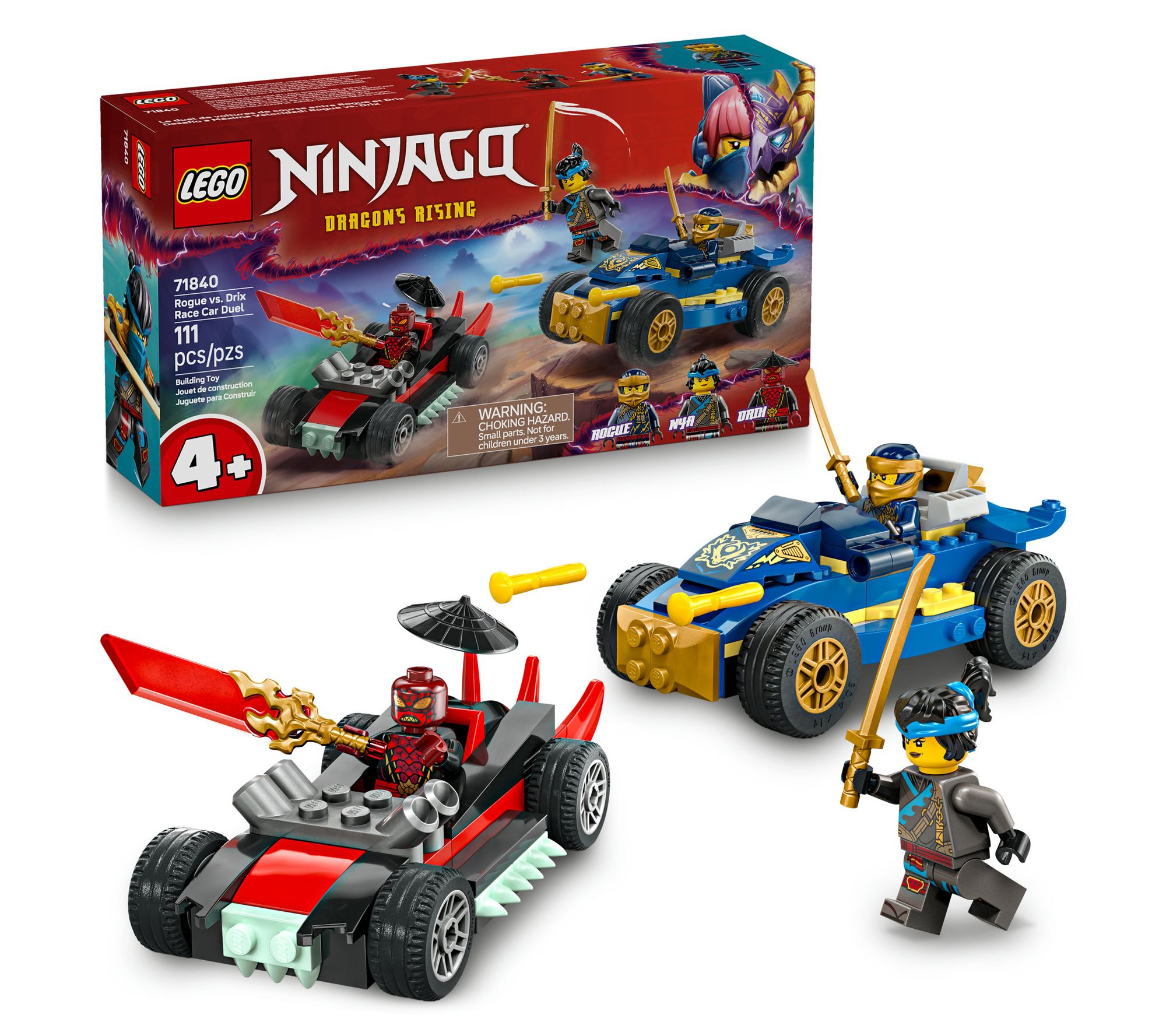  LEGO NINJAGO Ro gue vs. Drix Ra ce Car Duel Nin ja Toy Playset