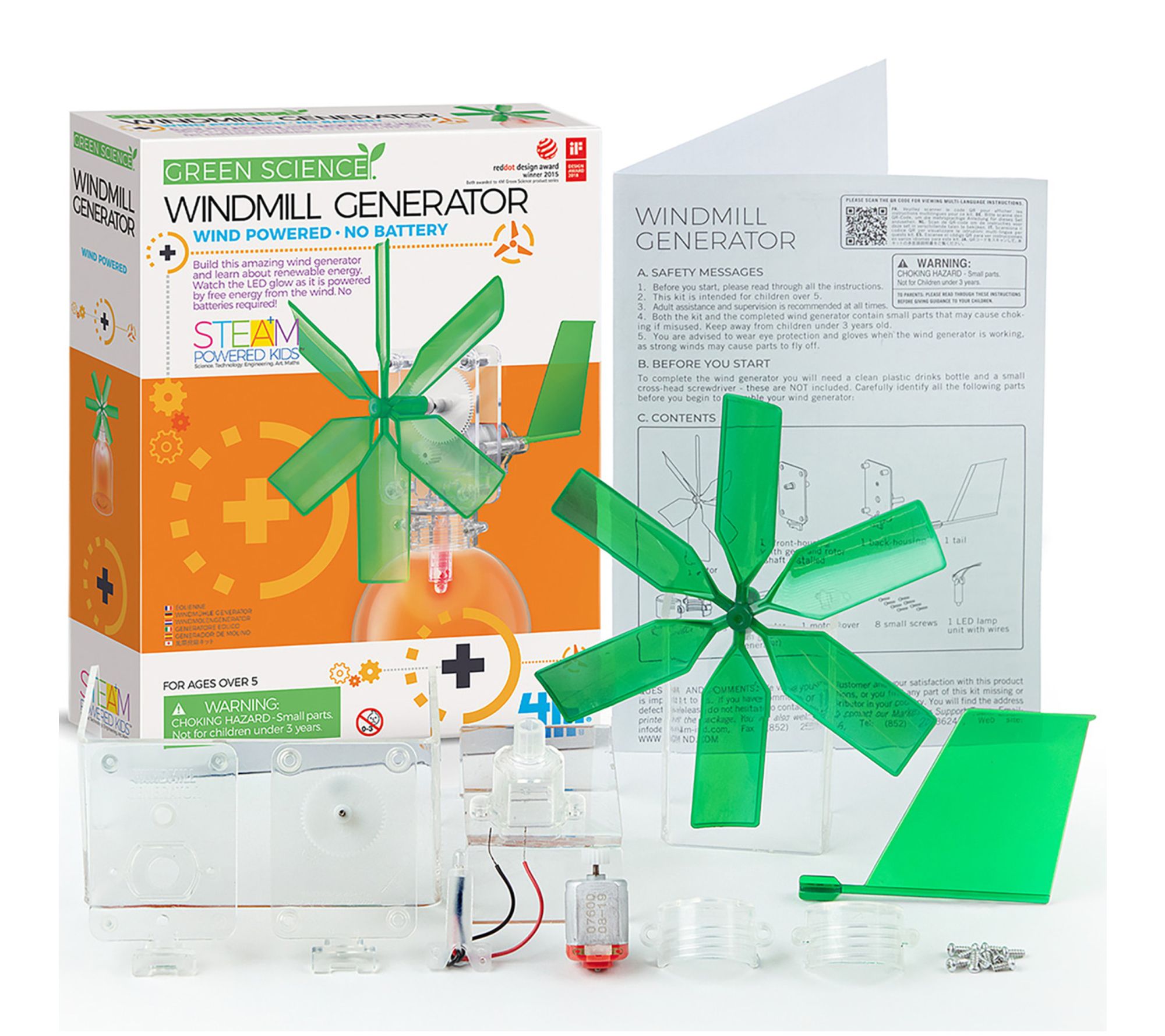 4M Green Science Windmill Generator Air-PoweredTurbine Kit