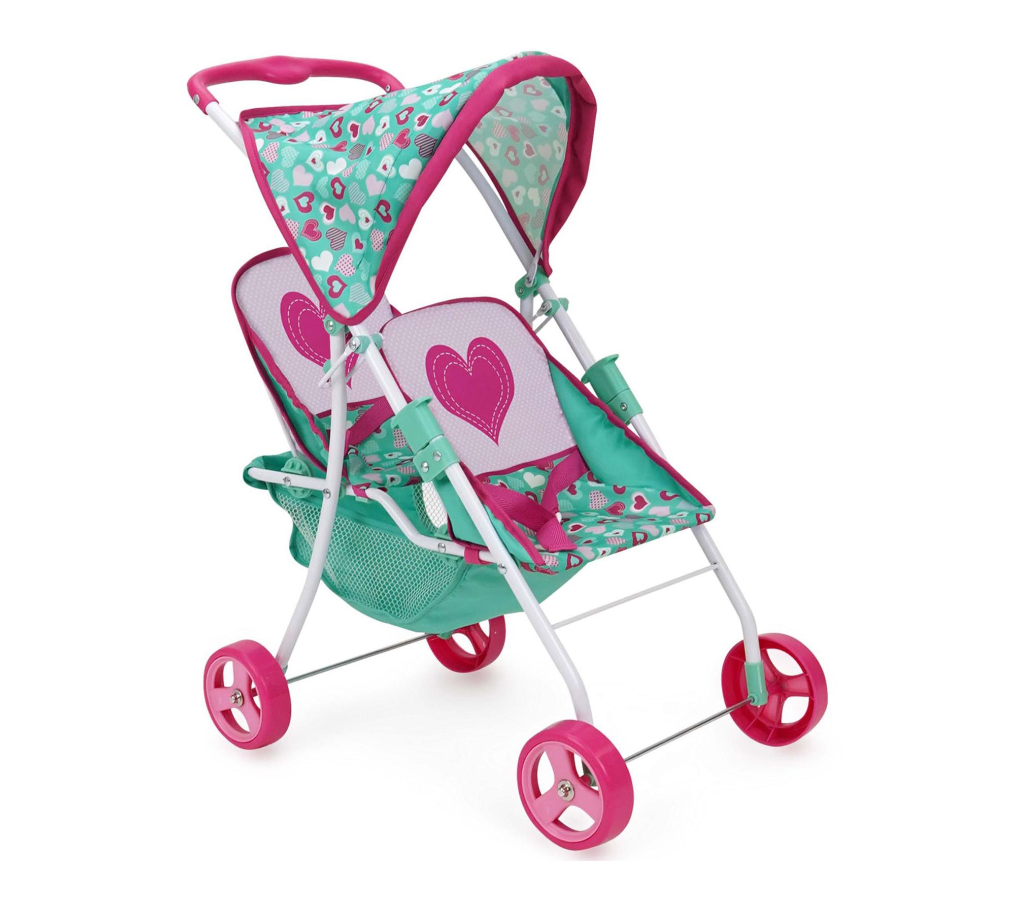 509 Crew Mint Heart Tandem Twin Doll Stroller