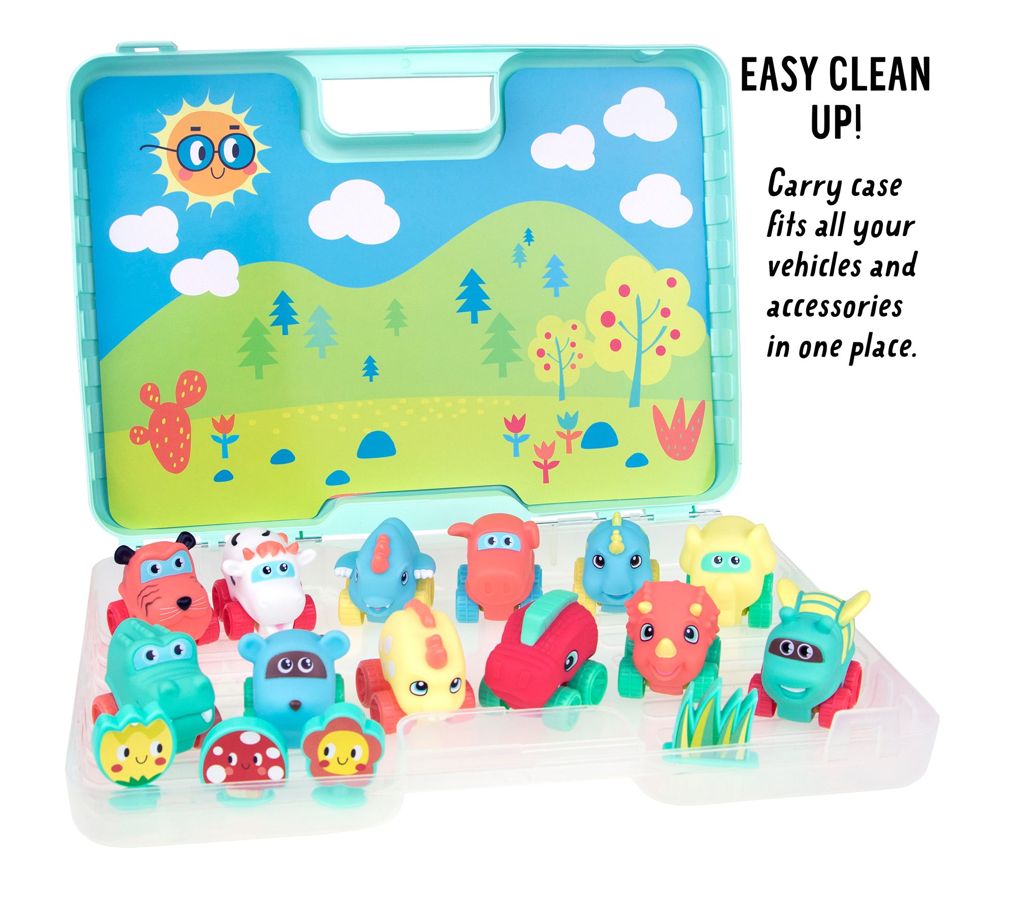 JC Toys Lots to Play Animal Cars Carry Case & Gift Set