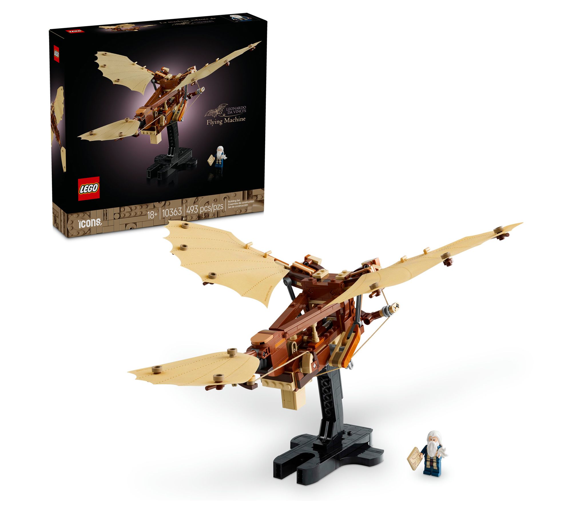 LEGO Icons Leonardo da Vinci's Flying Machine,Desk Decor Hist