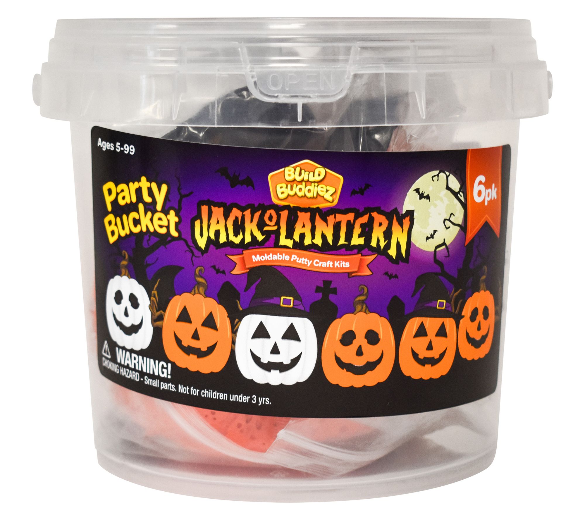 Build Buddiez Jack-O-Lantern - 6pk Party Bucket