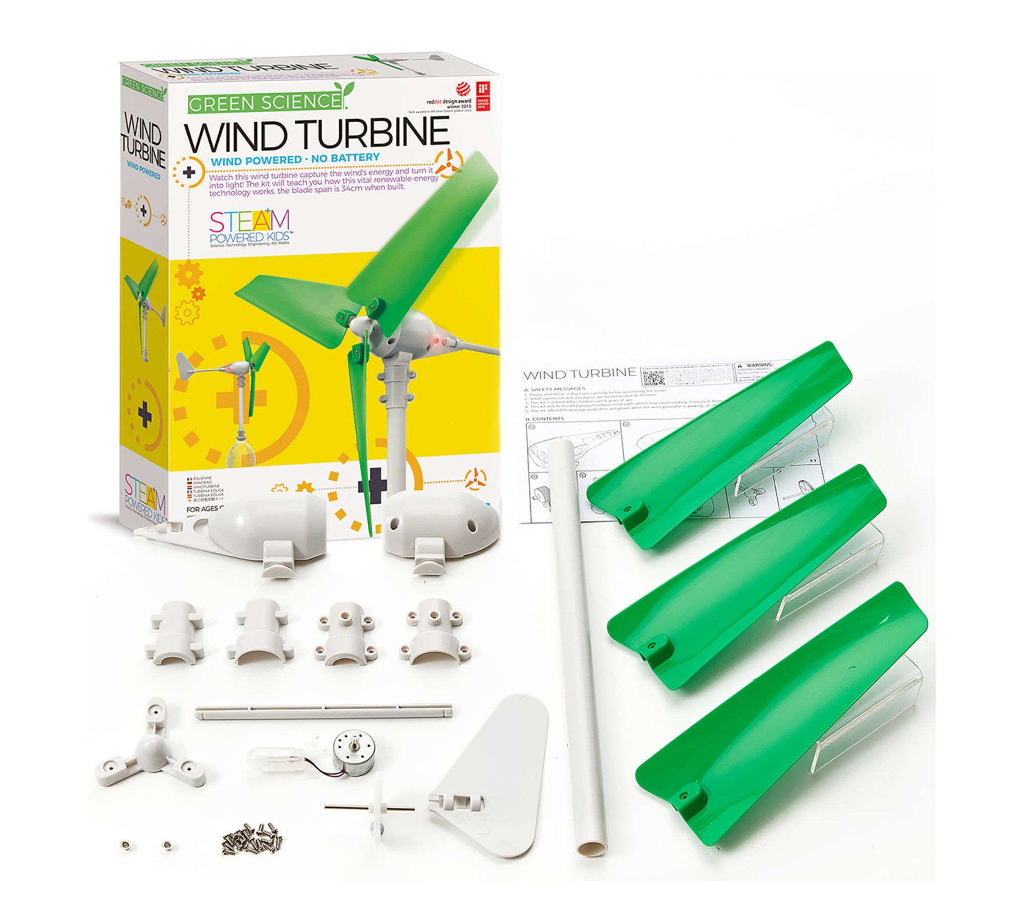 4M Green Science Wind Turbine DIY Functional Turbine Kit