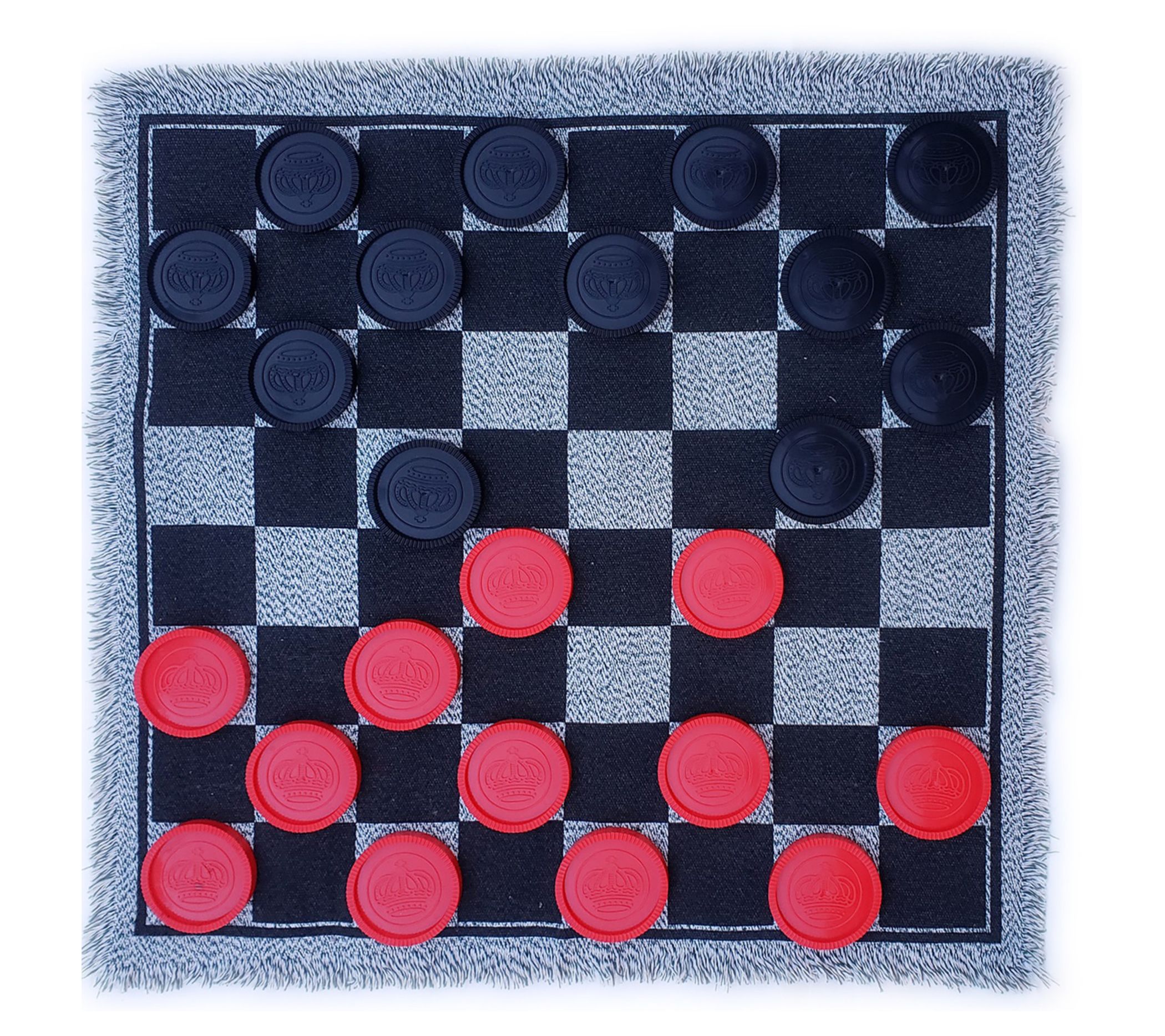 Bolaball 3-In-1 Giant Checkers Game W/ Reversib le Rug