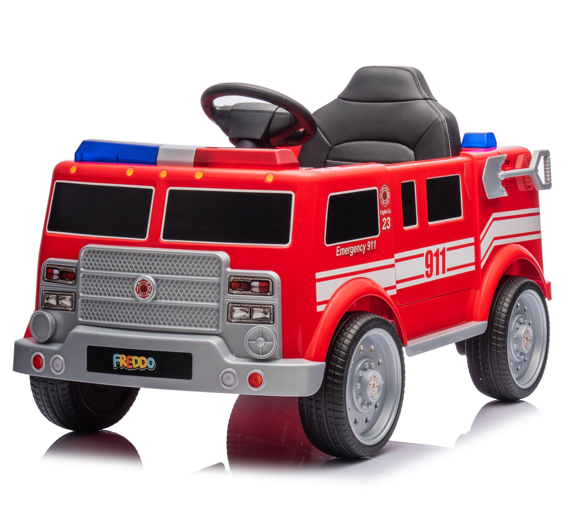 Freddo 12V Fire Truck 1-Seater Ride-On - QVC.com