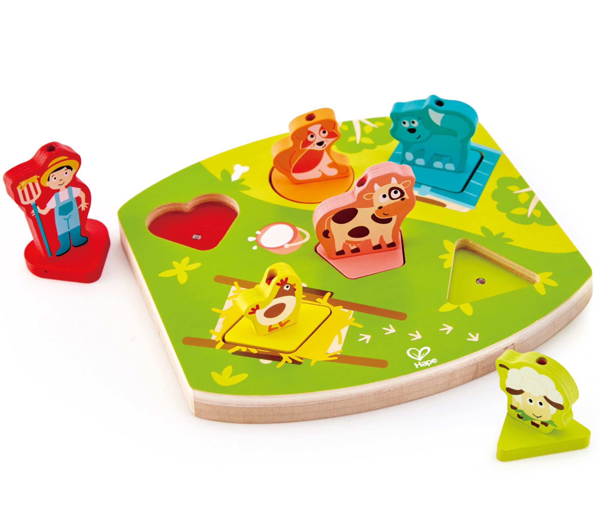 Hape Farmyard Wooden Sound Puzzle - 7 Pieces