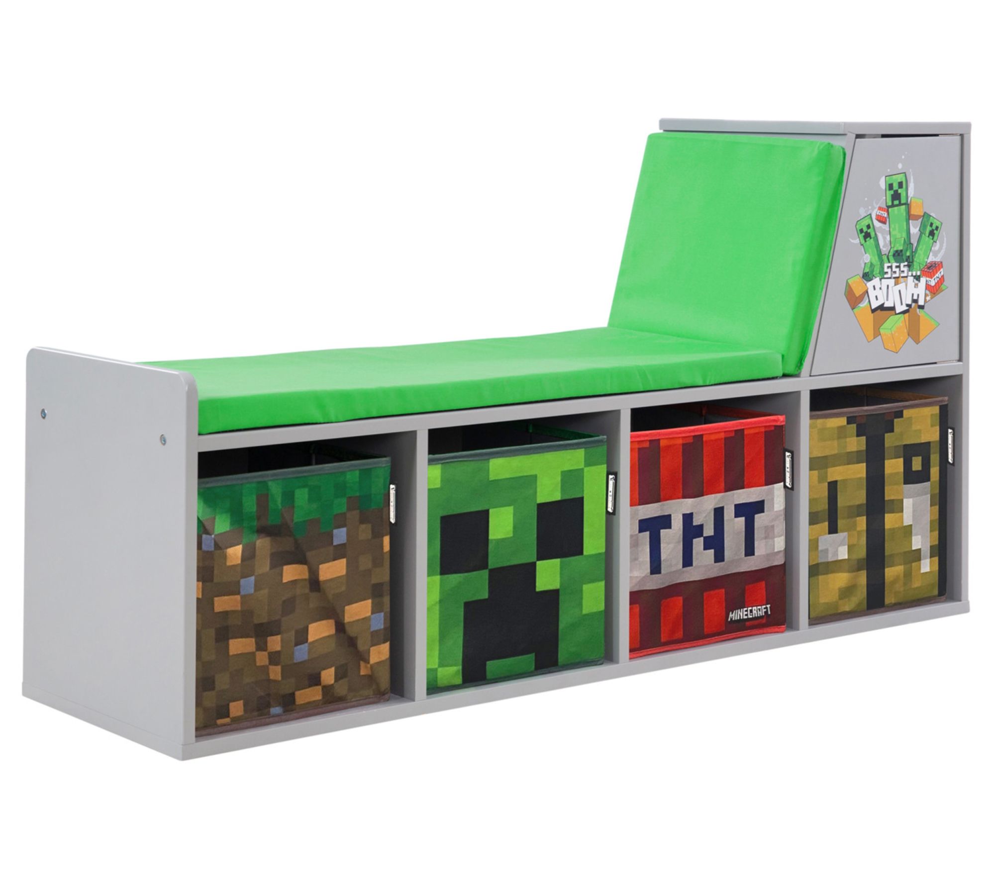Minecraft Cushioned Storage Bench w/ Reading Shelf
