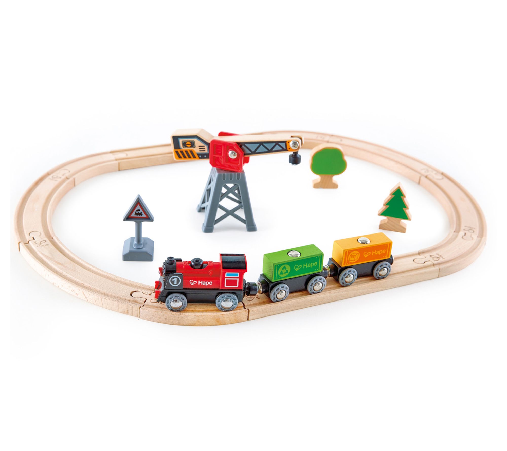 Hape Cargo Delivery Loop Oval Track Railway Set