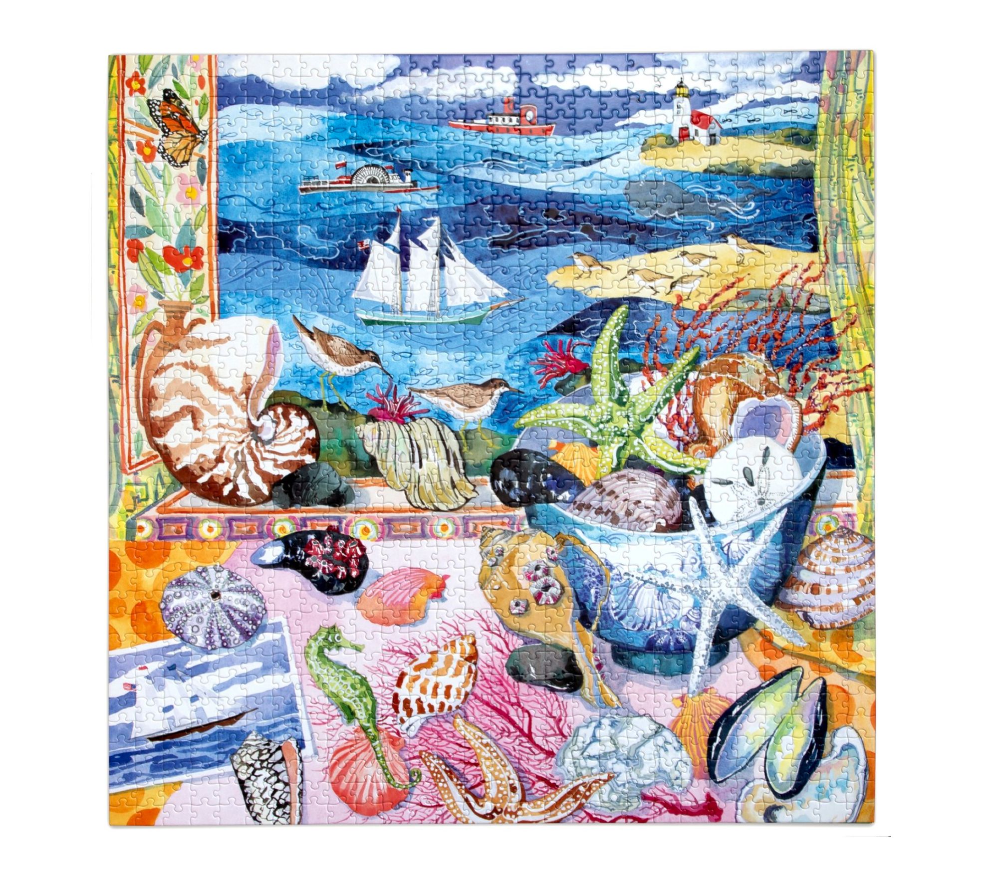 eeBoo Piece & Love Seashells by the Shore, 1000Piece Puzzle