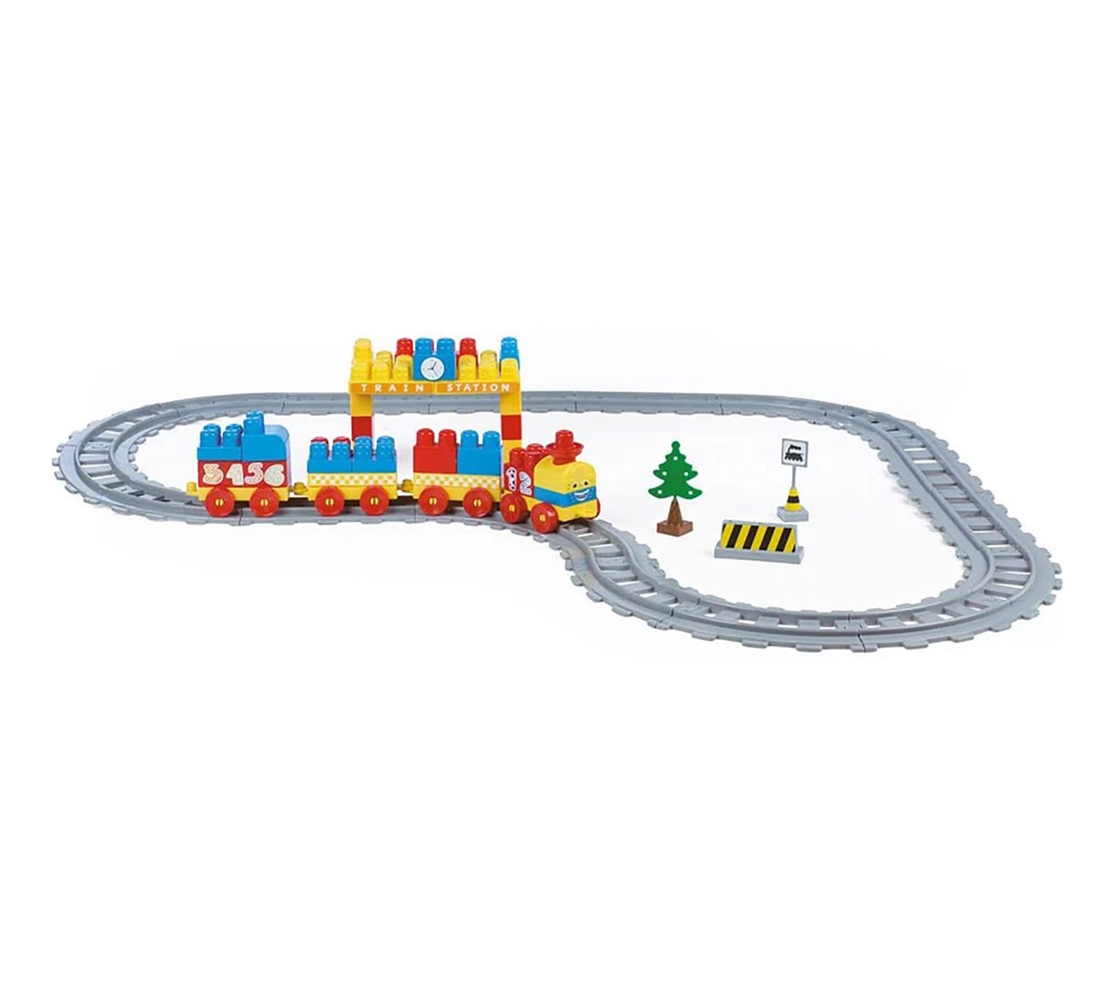 Dolu Train Set - 89 Pcs - Blocks Assembly Station & Tracks