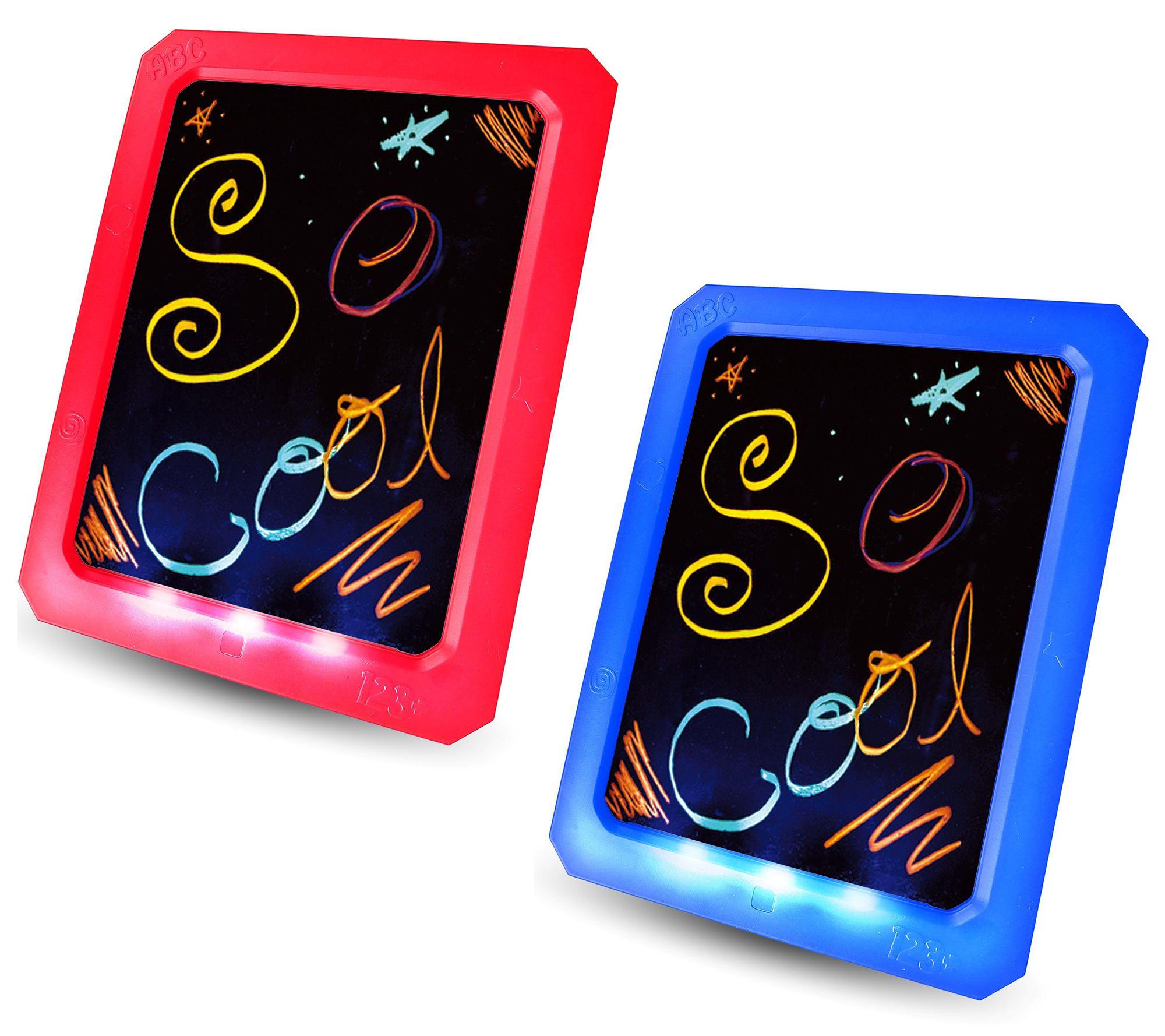 Set of 2 LED Lit Erasable Glow Pads with Accessories