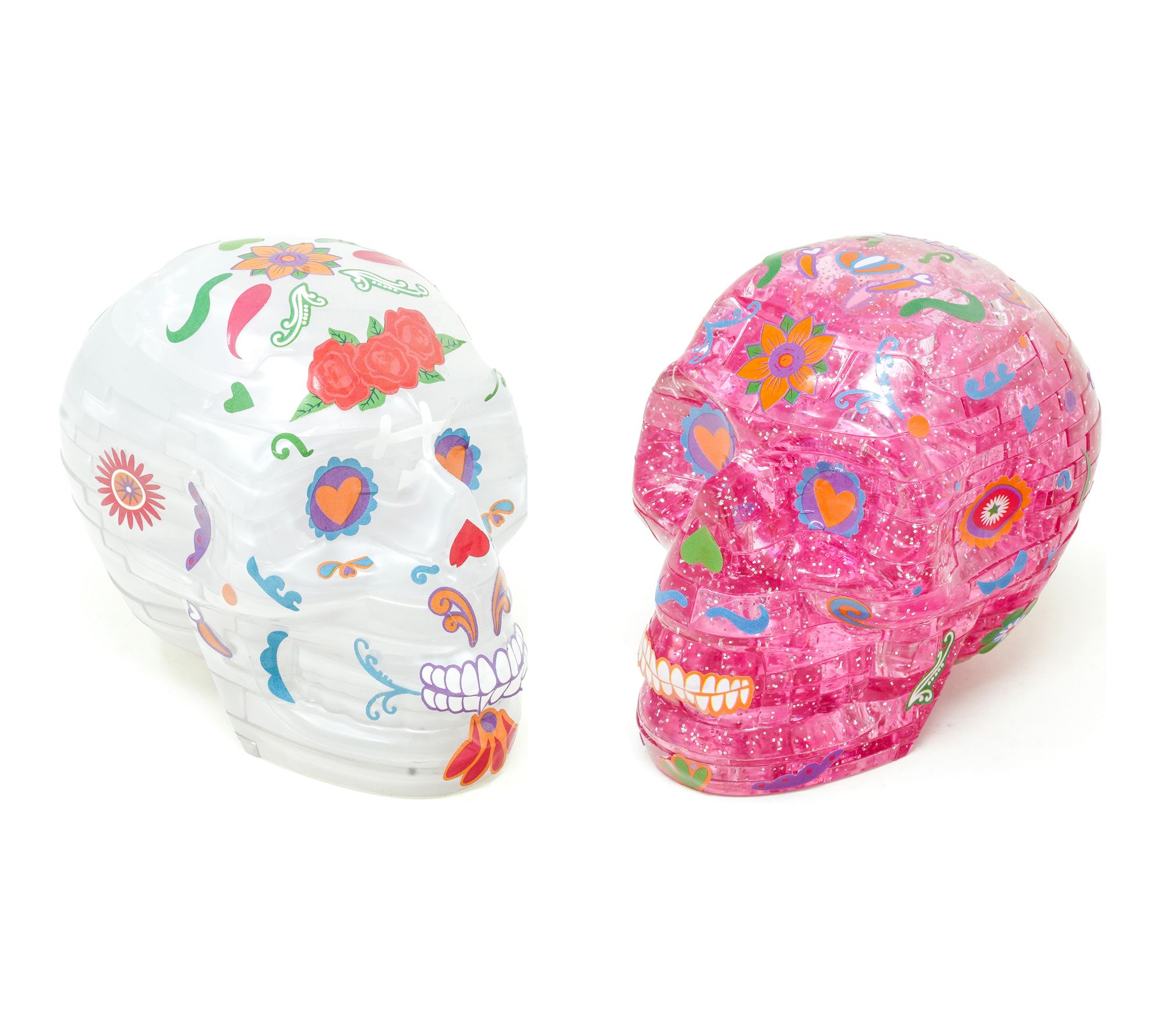 3D Crystal Puzzle - Deluxe Skulls 2-Pack Bundlewith Stickers