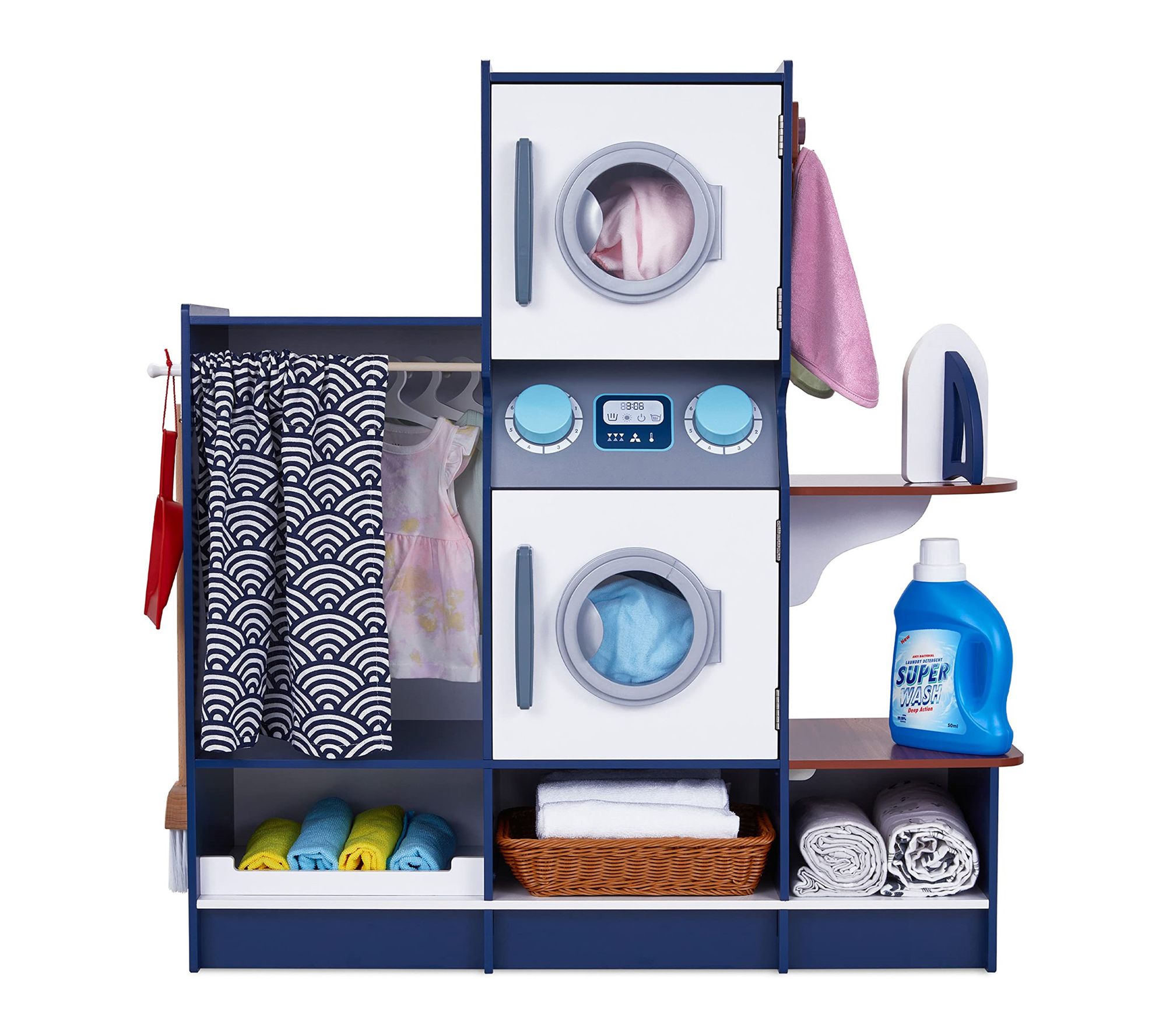 Lil' Jumbl Kids Washer and Dryer Wooden Playsetin Blue