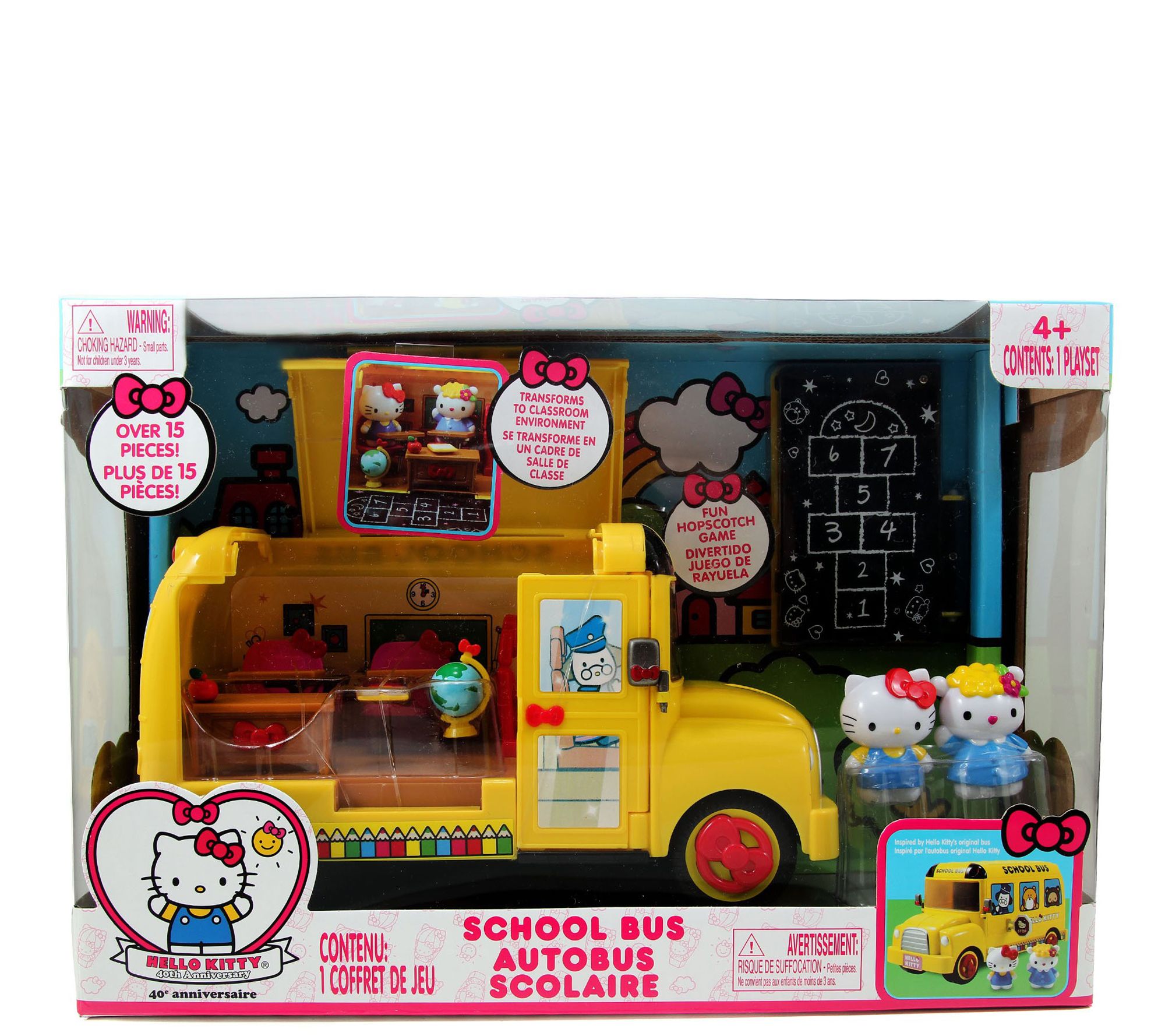 Jada Toys Hello Kitty Deluxe School Bus Playset Qvc Com