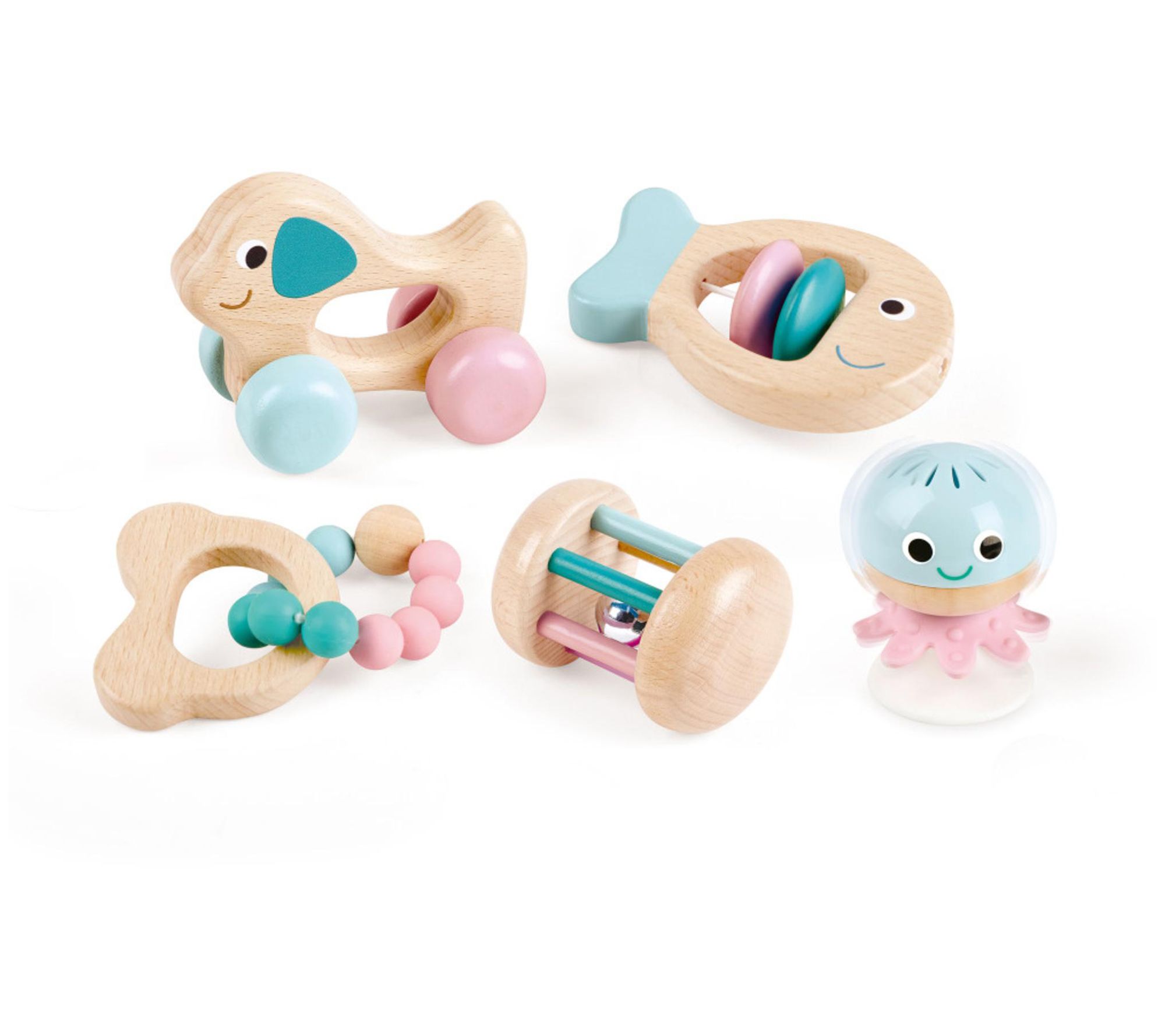Hape Wooden Multi-Stage Sensory 5-Piece Gift Se t