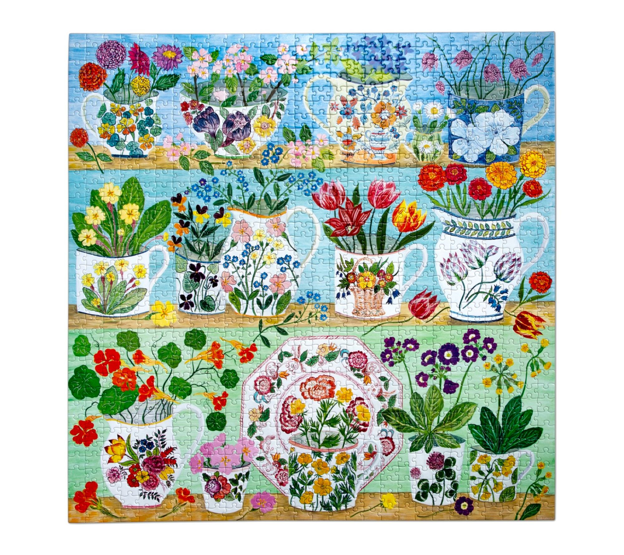 eeBoo Piece & Love Floral Cupboard, 1000 PiecePuzzle